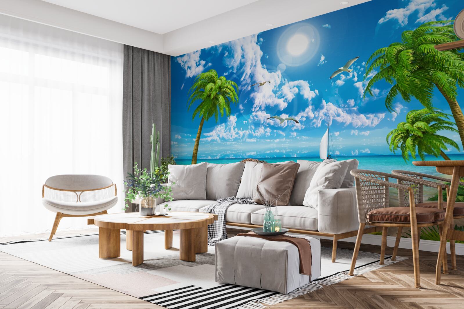 Fototapeta tropikalne molo z łodzią