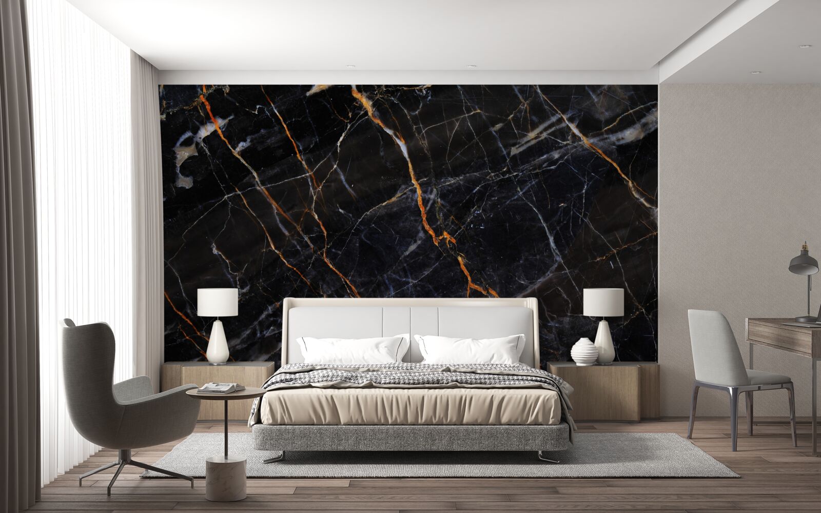 Fototapeta znakomity czarny marmur z dodatkami