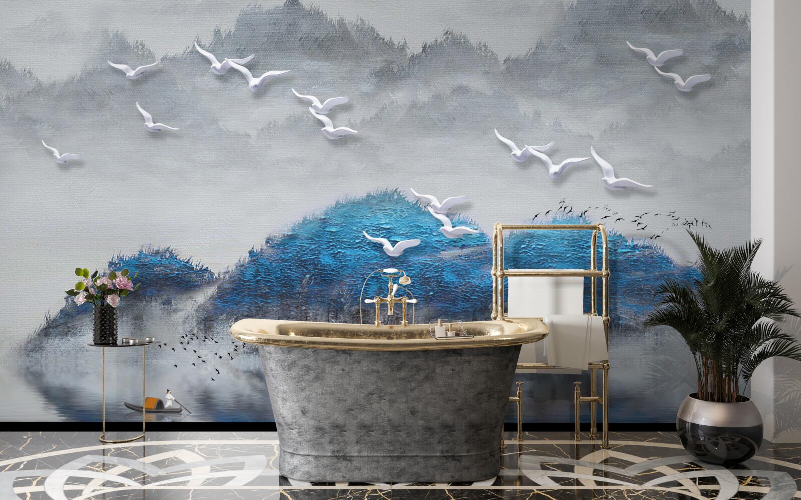 Fototapeta nury opuszczają staw