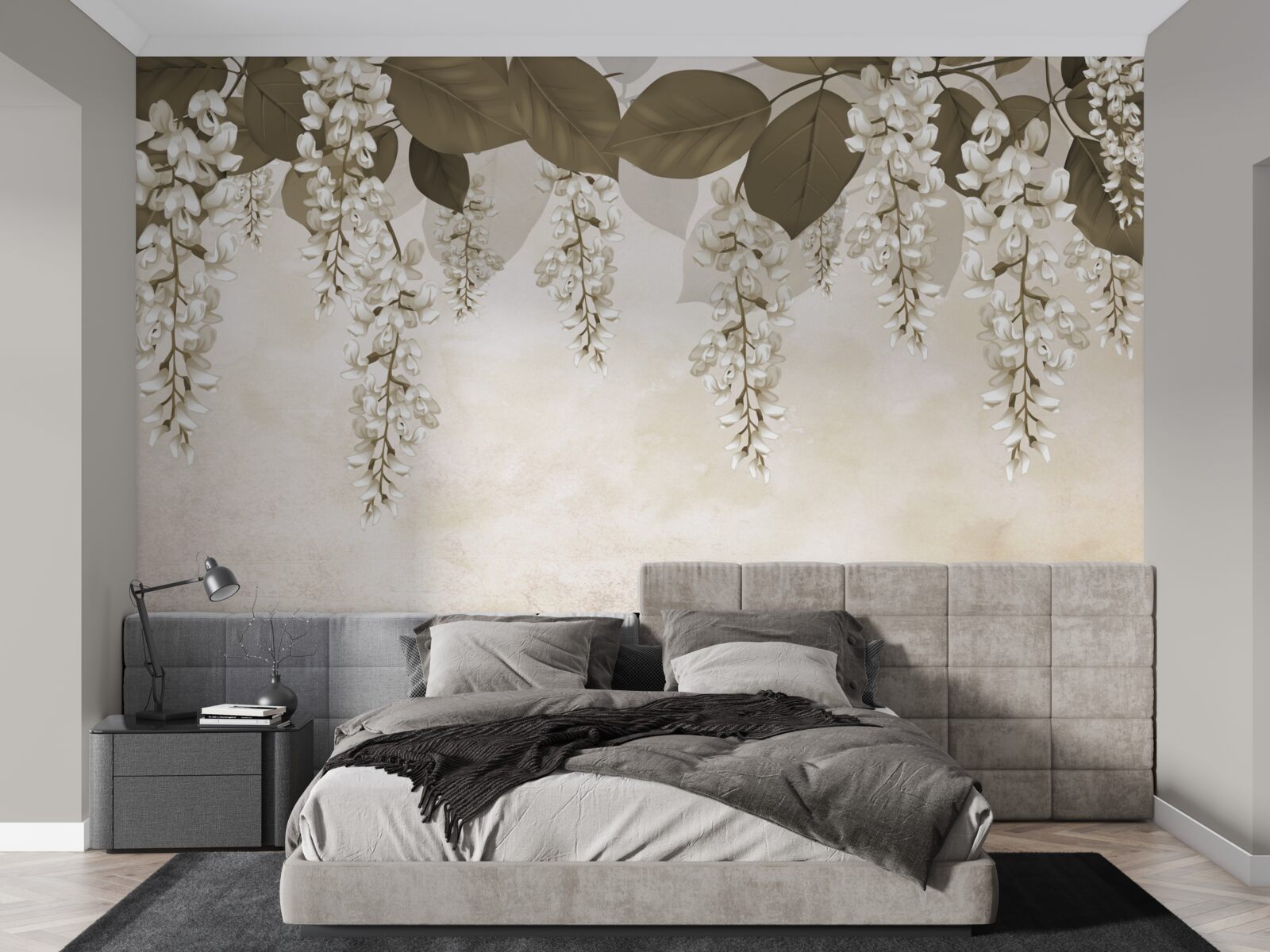 Fototapeta akacja z białymi kwiatami