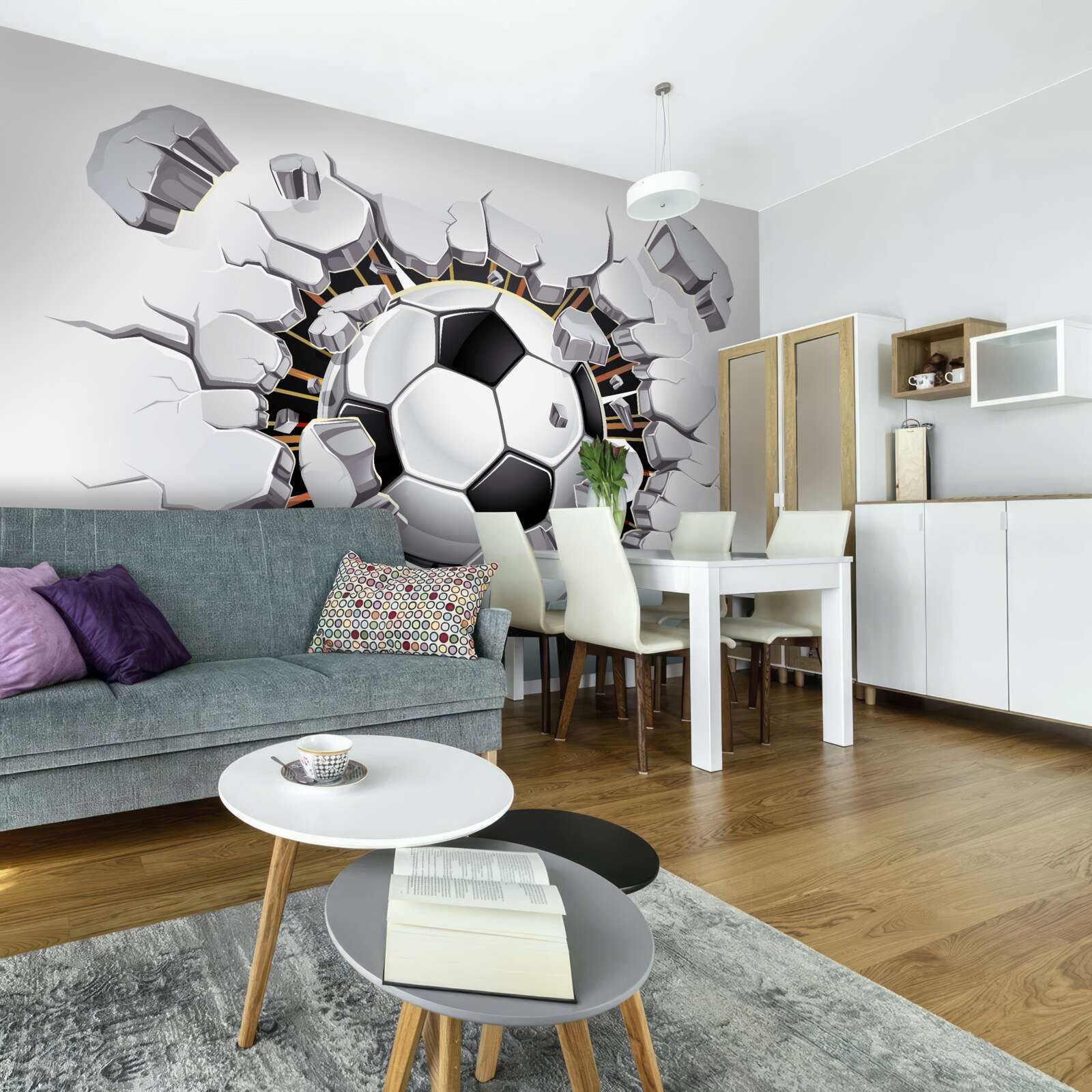 Fototapeta piłka nożna latająca w powietrzu