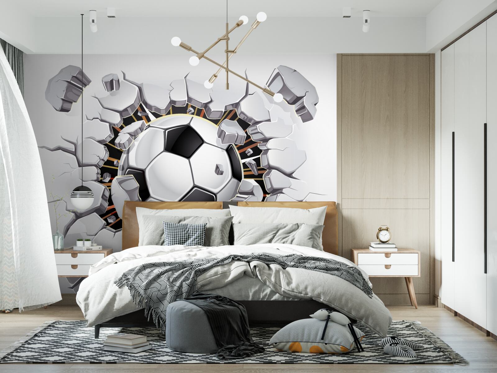 Fototapeta piłka nożna latająca w powietrzu