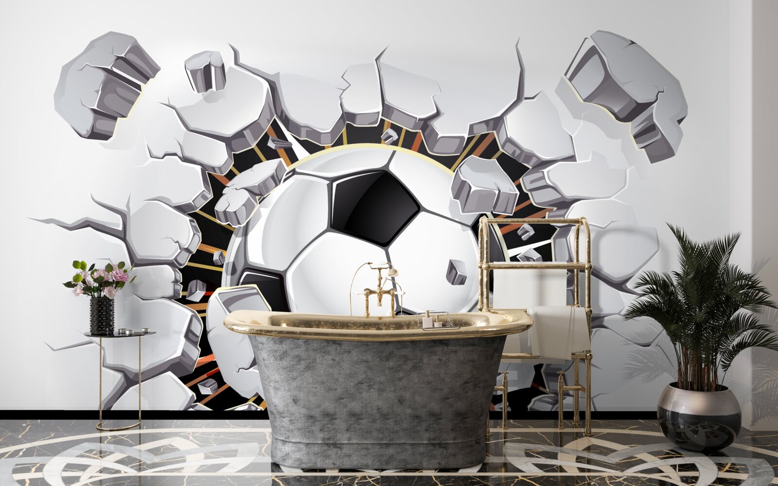 Fototapeta piłka nożna latająca w powietrzu