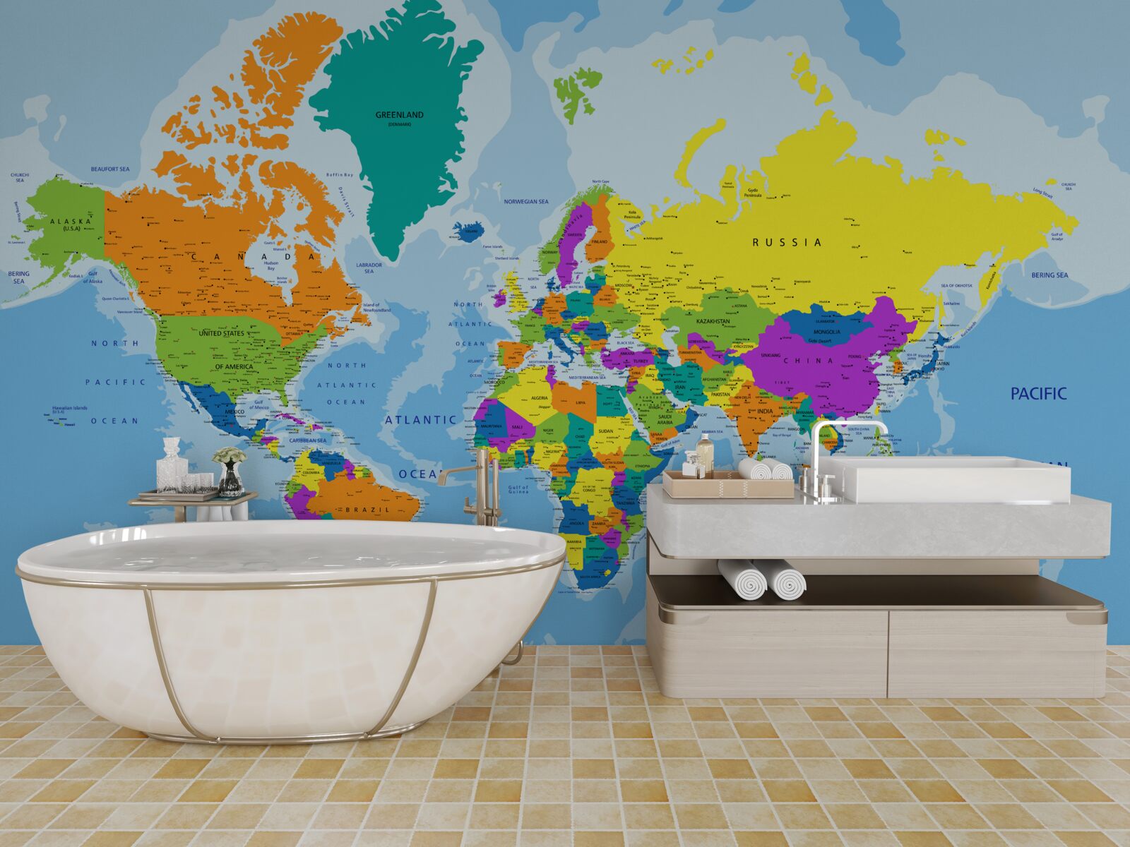 Fototapeta Światowy schemat geopolityczny