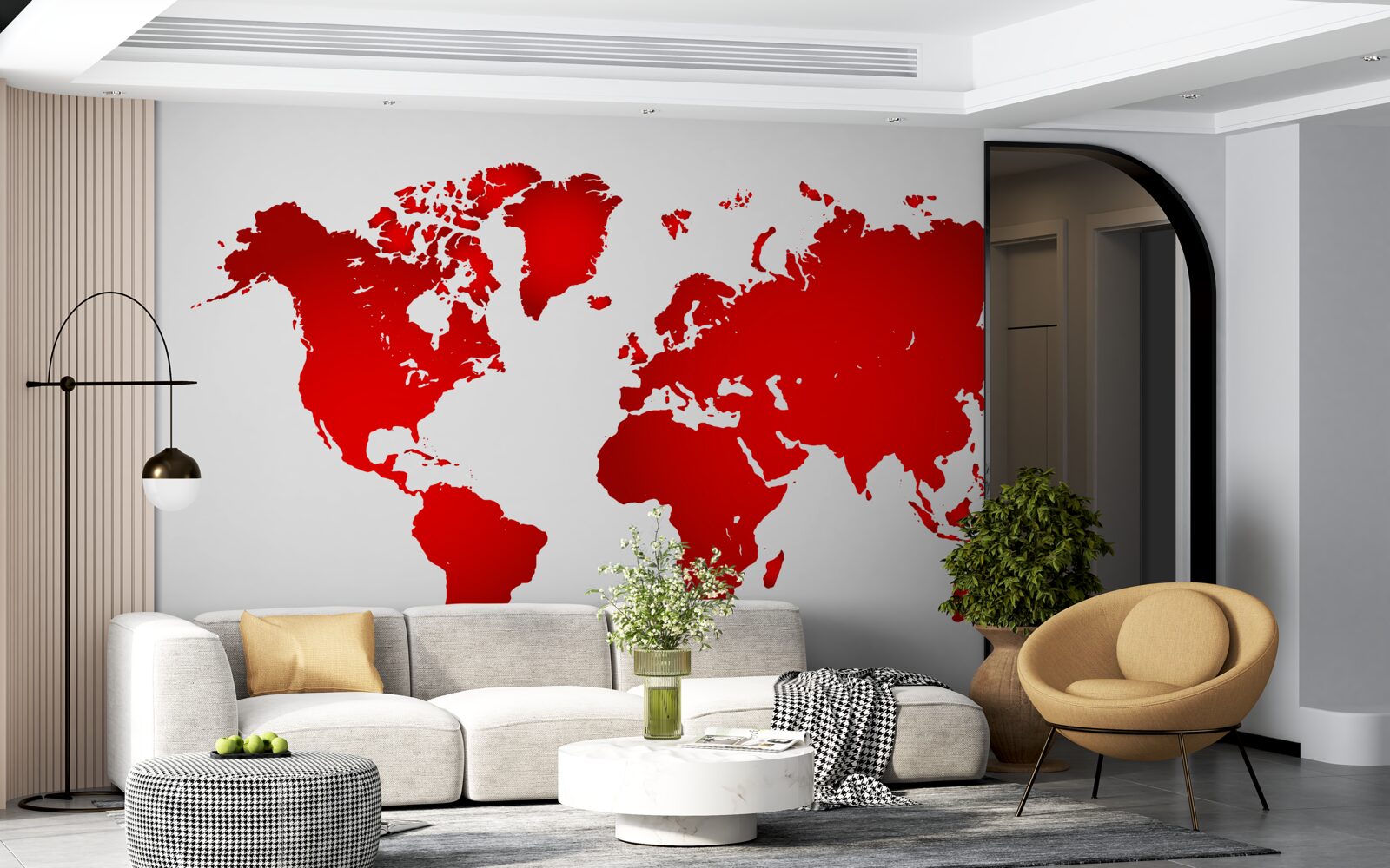 Fototapeta mapa świata w czerwonych kolorach