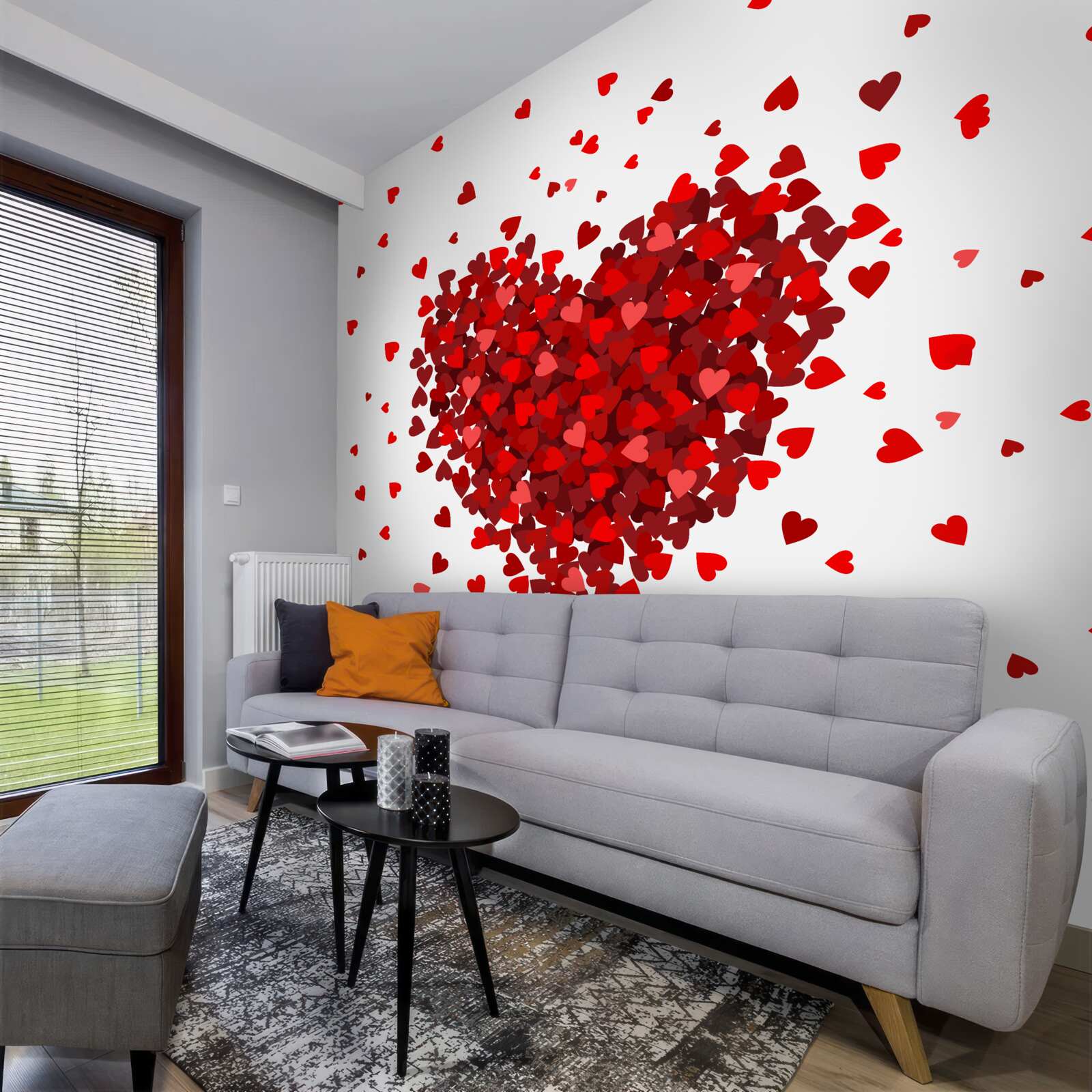 Fototapeta serce utworzone z czerwonych serc