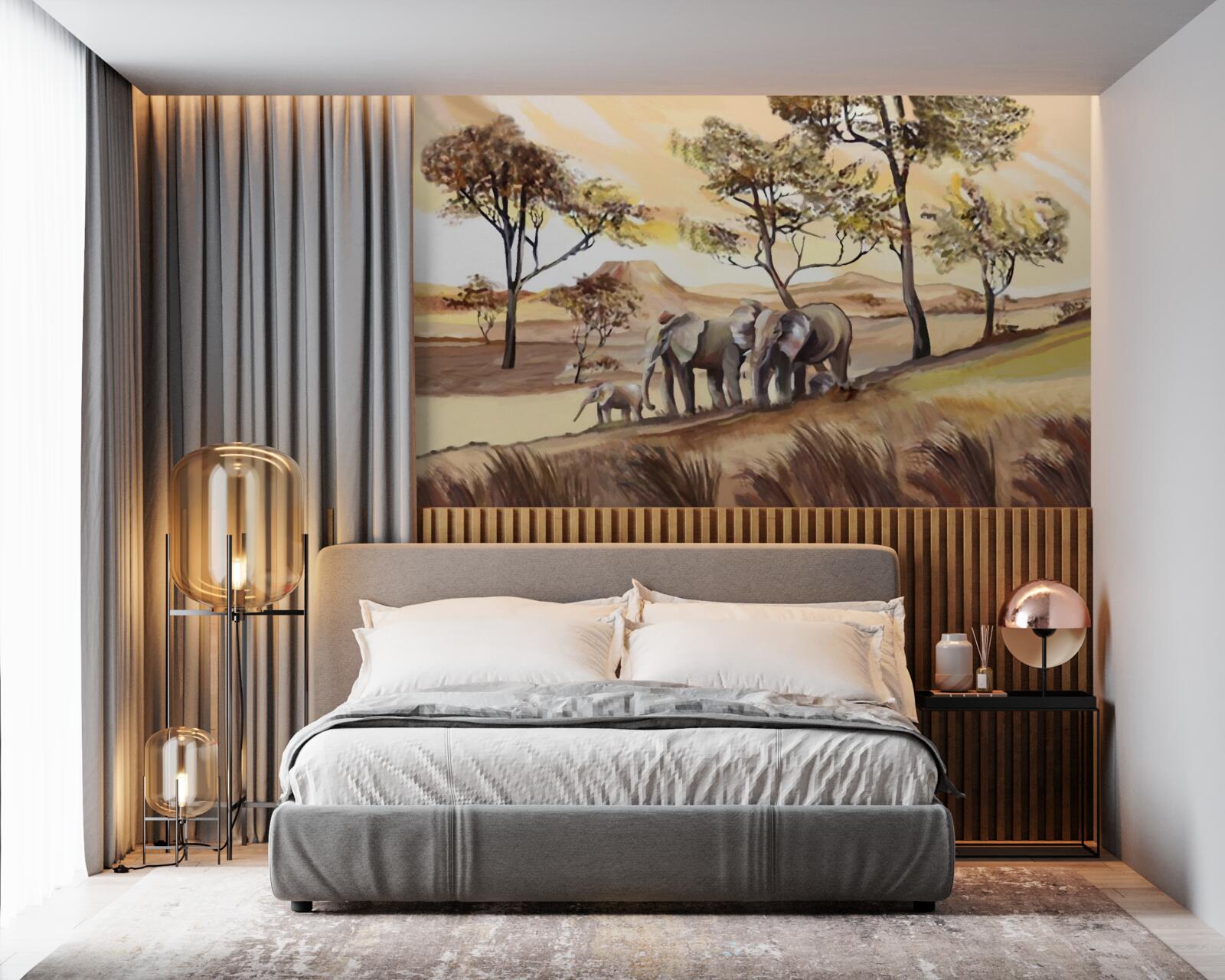 Fototapeta wycieczka rodzinna słoni