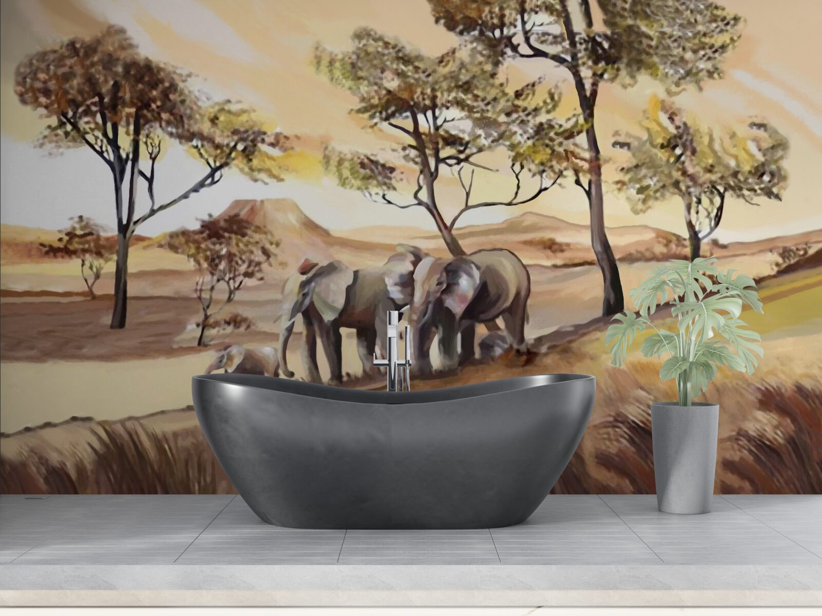 Fototapeta wycieczka rodzinna słoni