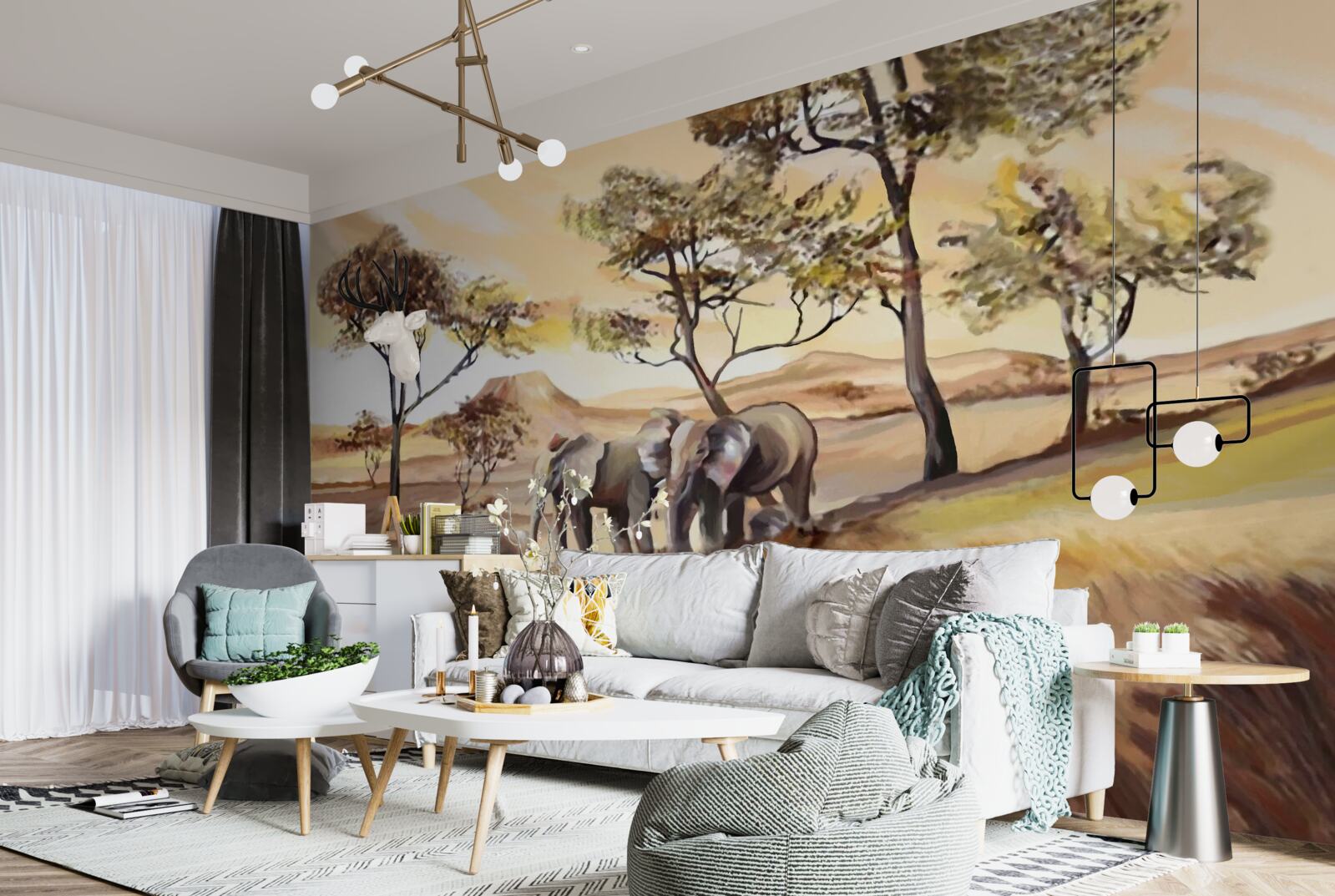 Fototapeta wycieczka rodzinna słoni