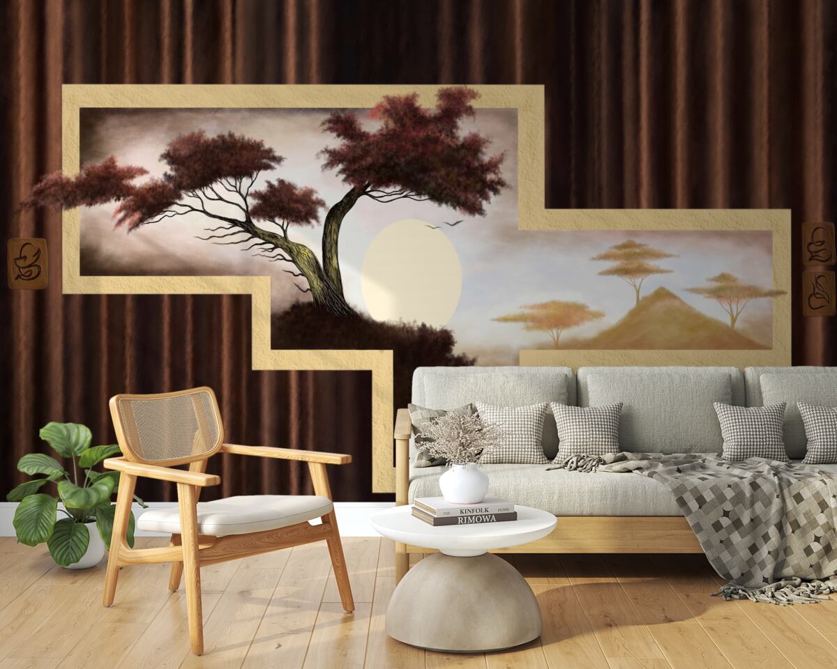 Fototapeta wschód słońca nad starym bonsai