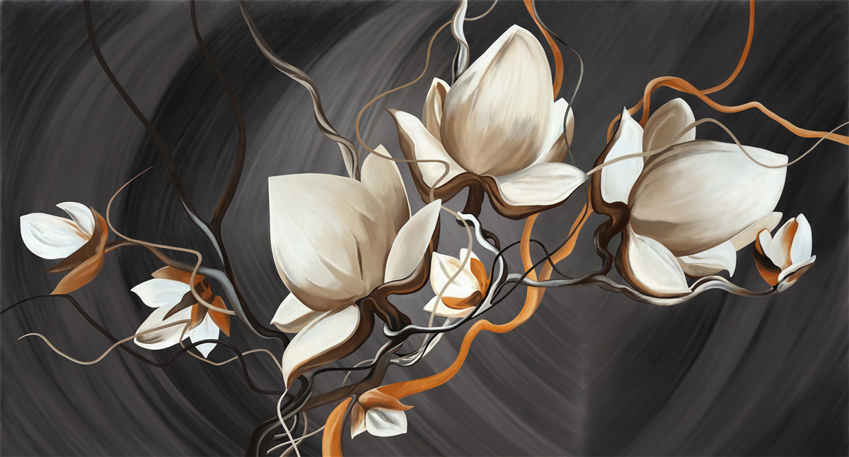 Fototapeta otwieranie śnieżnobiałej magnolii