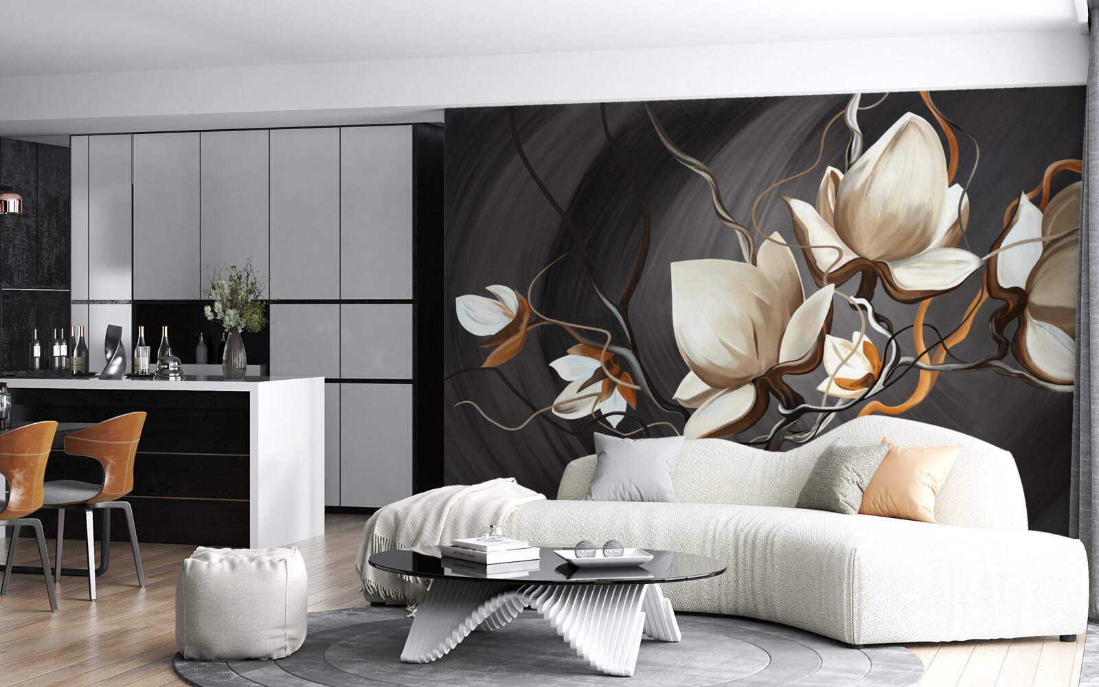 Fototapeta otwieranie śnieżnobiałej magnolii