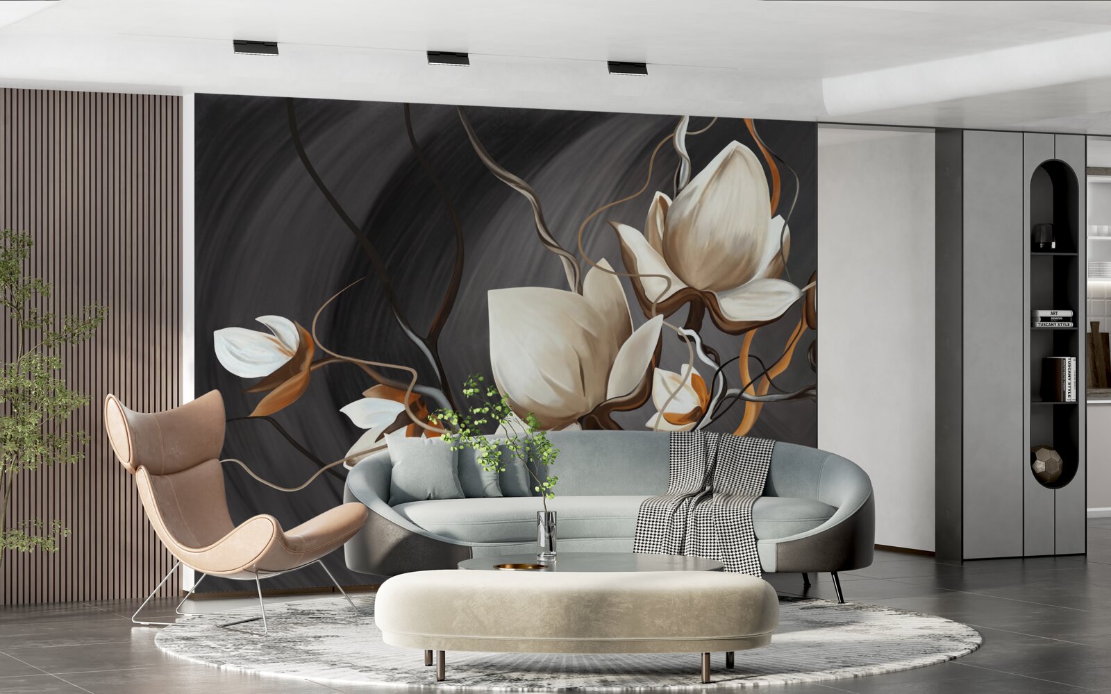 Fototapeta otwieranie śnieżnobiałej magnolii