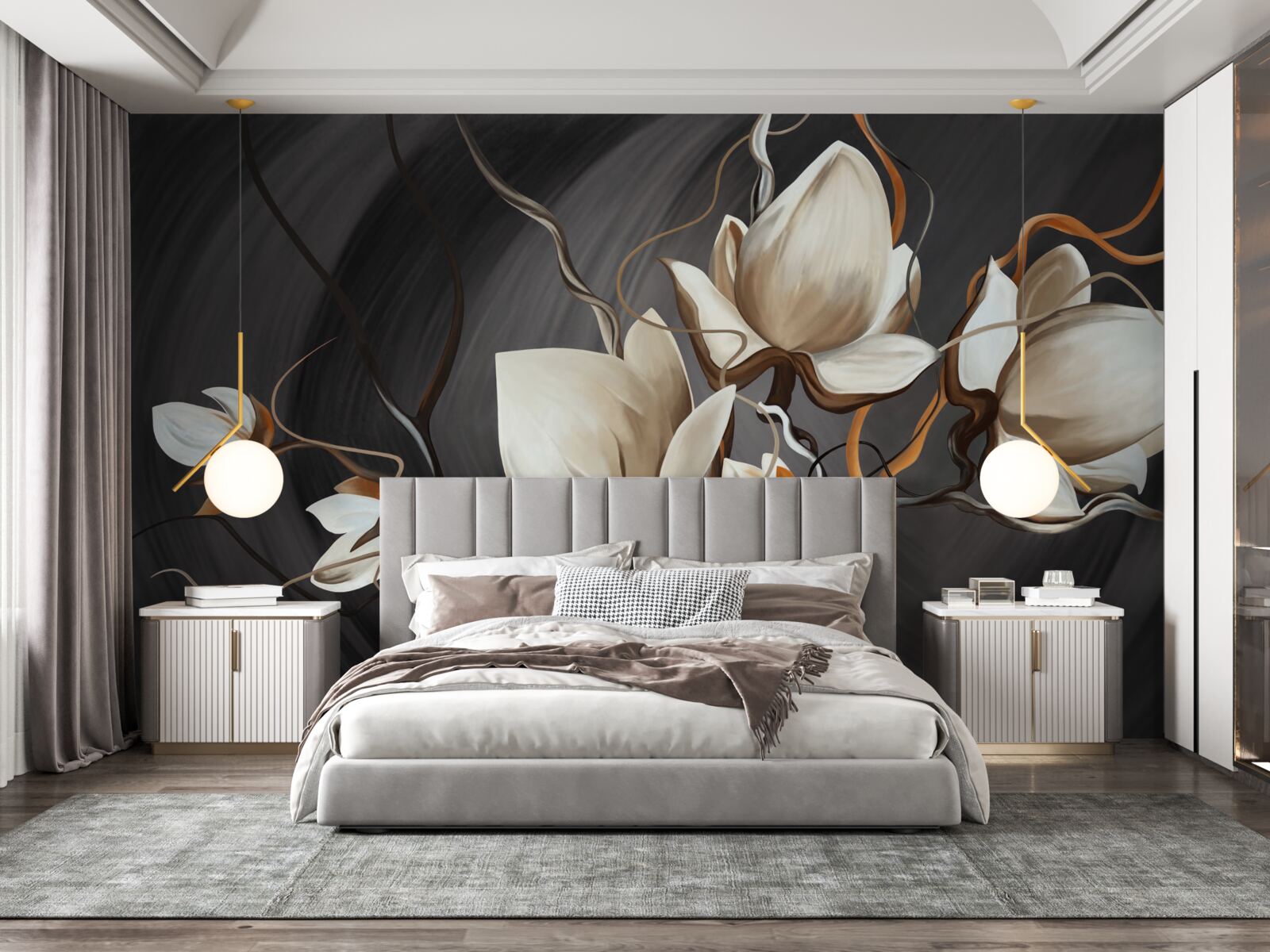 Fototapeta otwieranie śnieżnobiałej magnolii