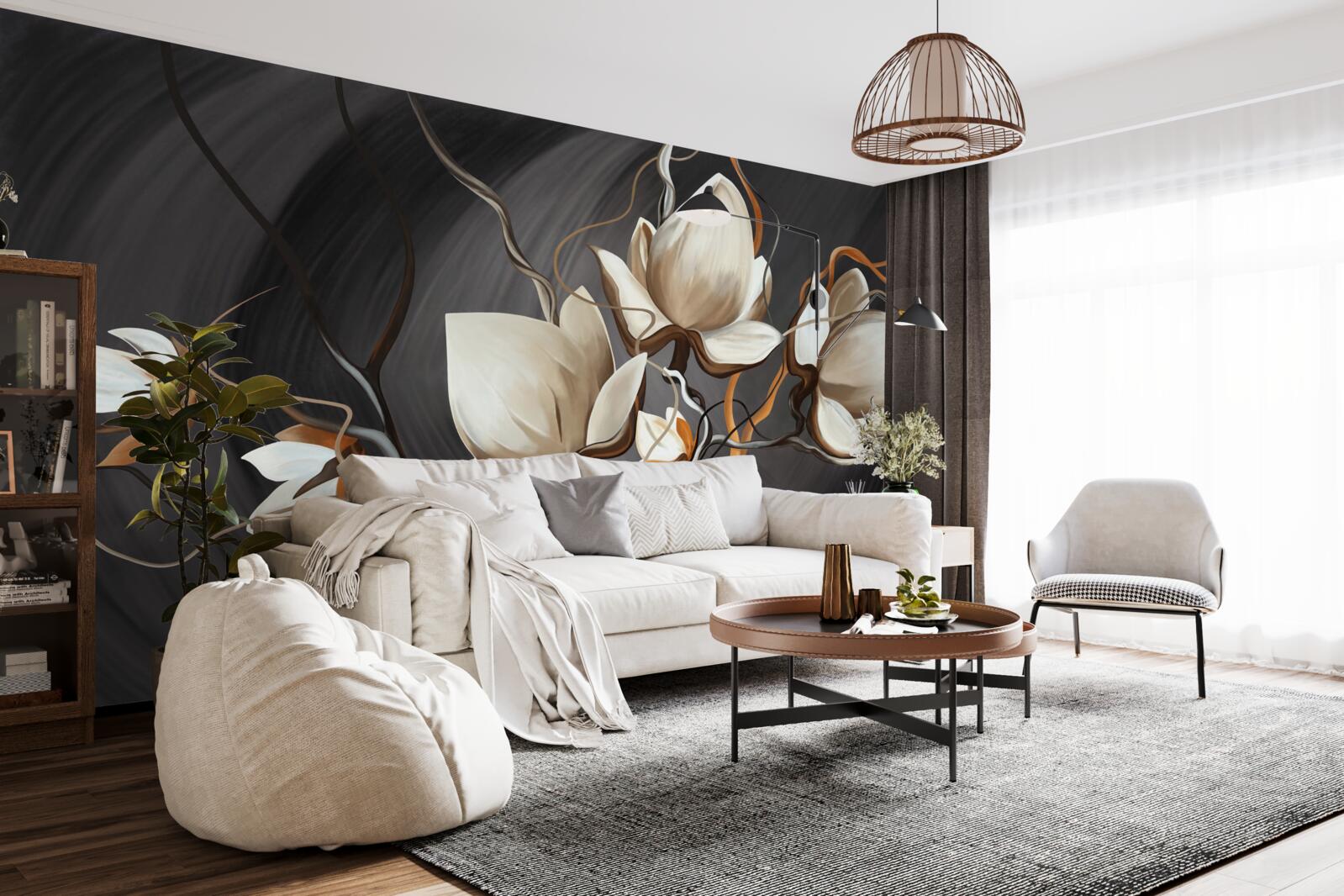 Fototapeta otwieranie śnieżnobiałej magnolii