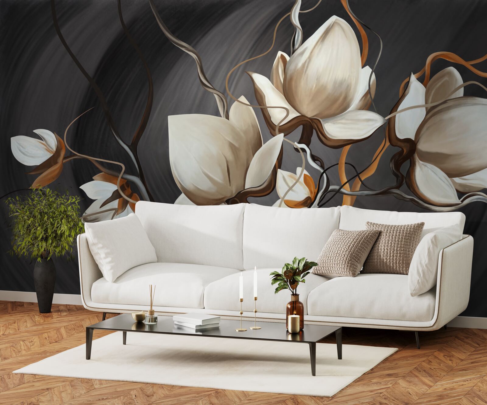 Fototapeta otwieranie śnieżnobiałej magnolii