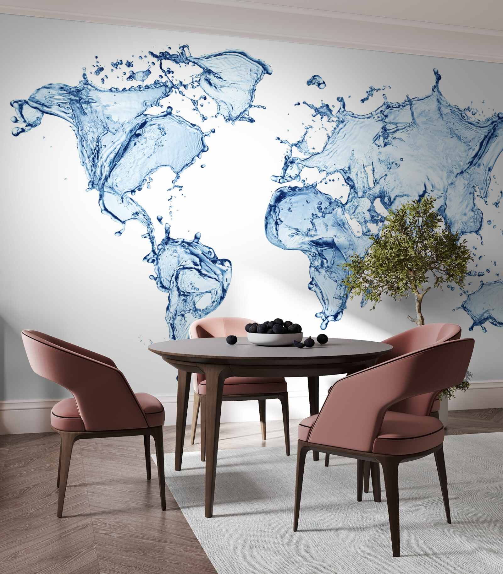 Fototapeta atlas świata uformowany z wody