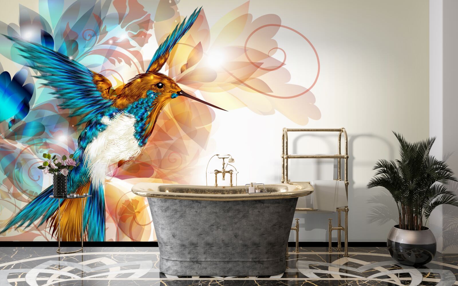 Fototapeta niematerialny niebieski koliber