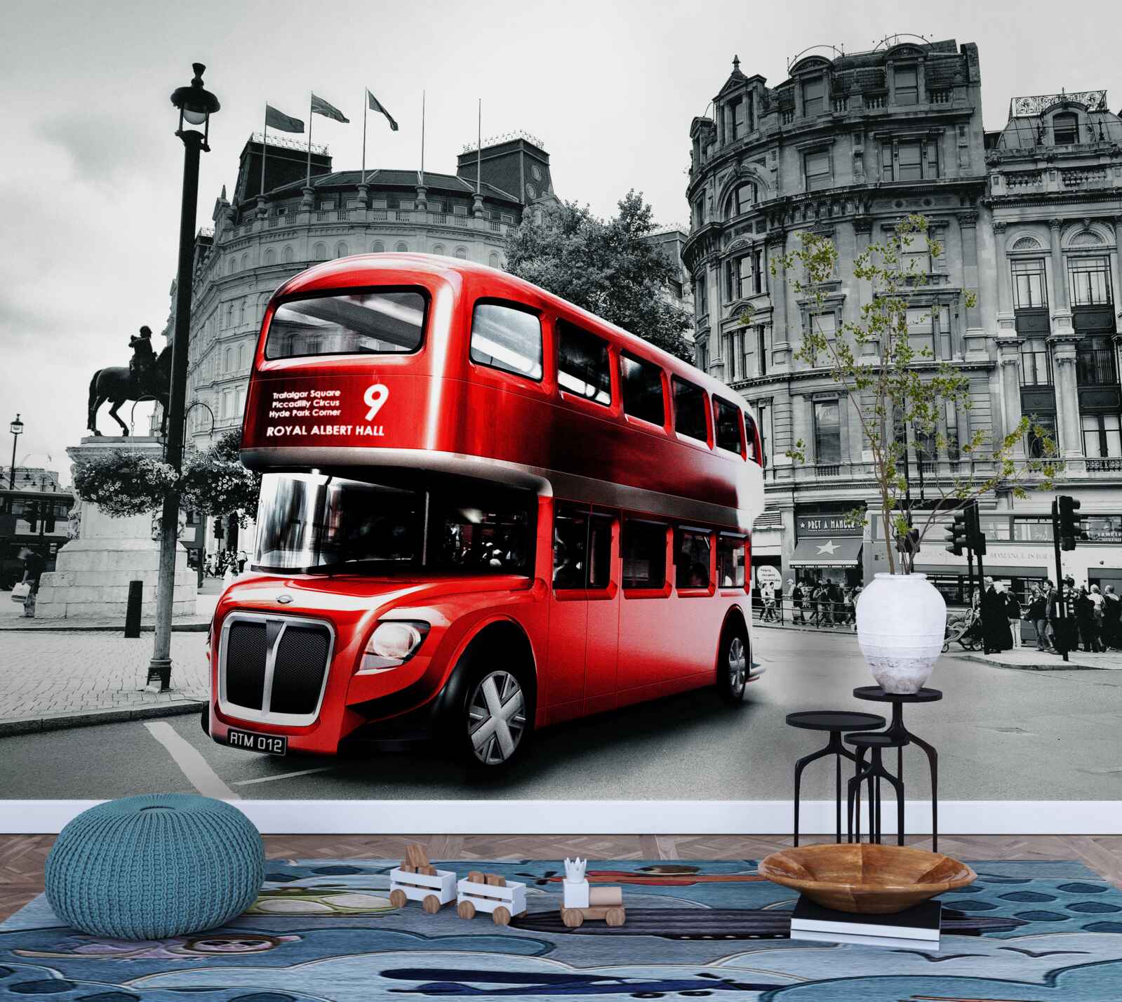 Fototapeta autobus z londynu na ulicy miejskiej