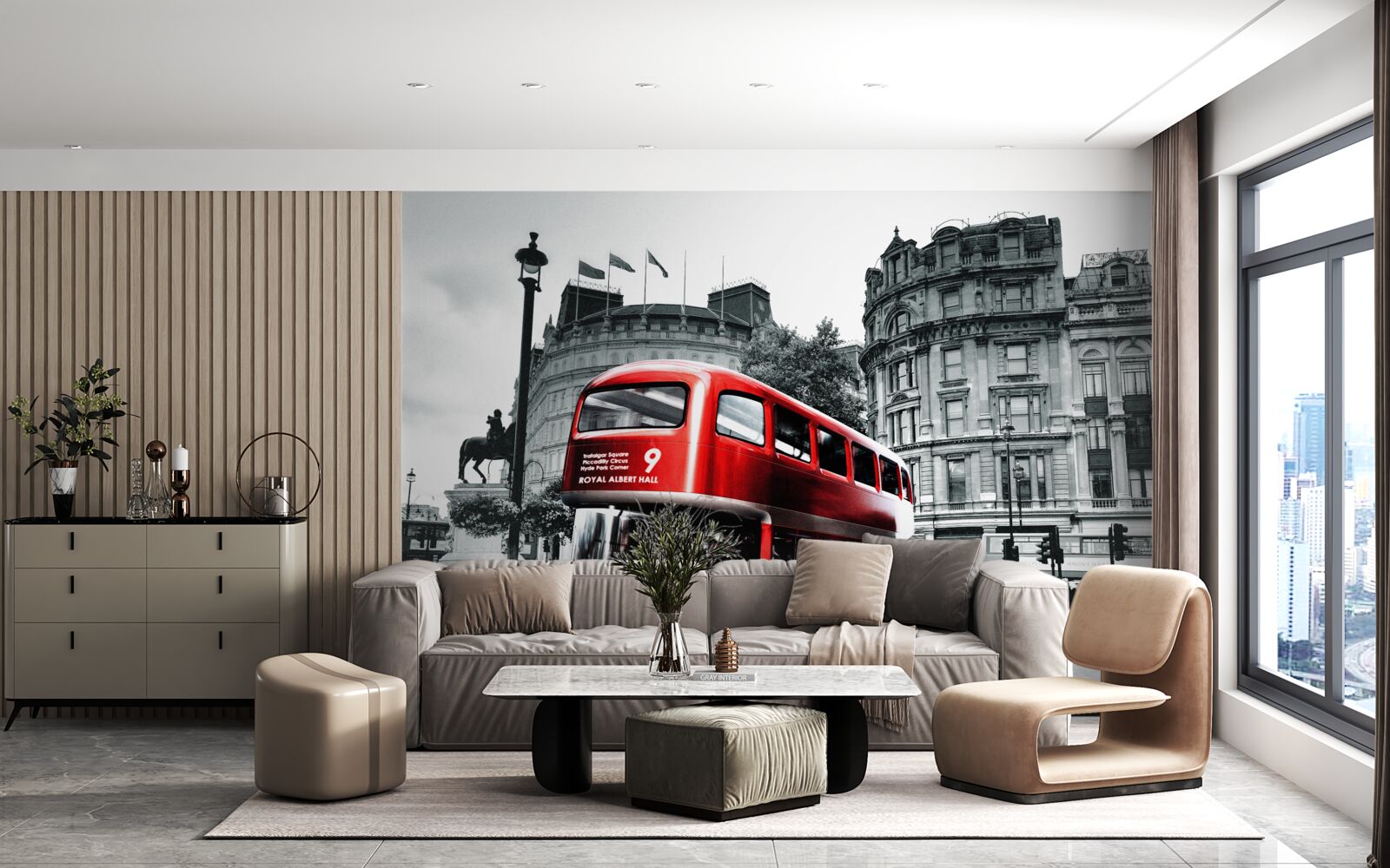 Fototapeta autobus z londynu na ulicy miejskiej