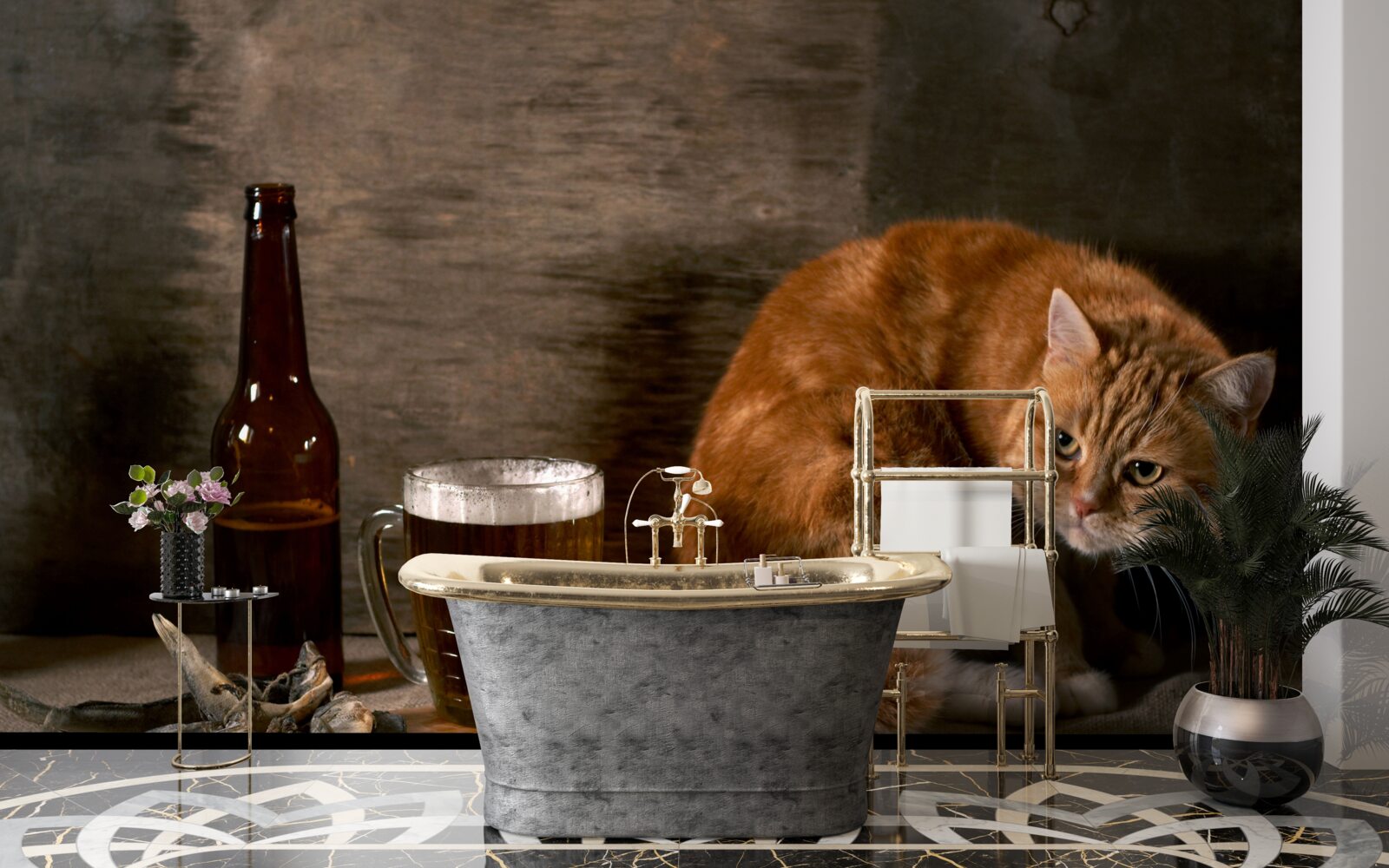 Fototapeta przynęta dla zwierząt domowych i morskich o czerwonym futrze