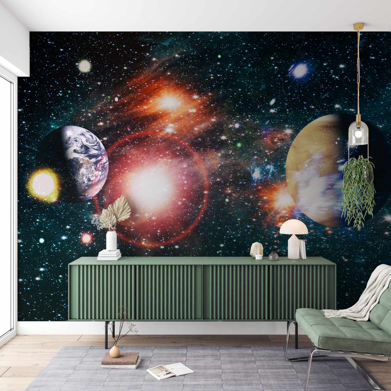 Fototapeta gwiaździste niebo w mglistą noc