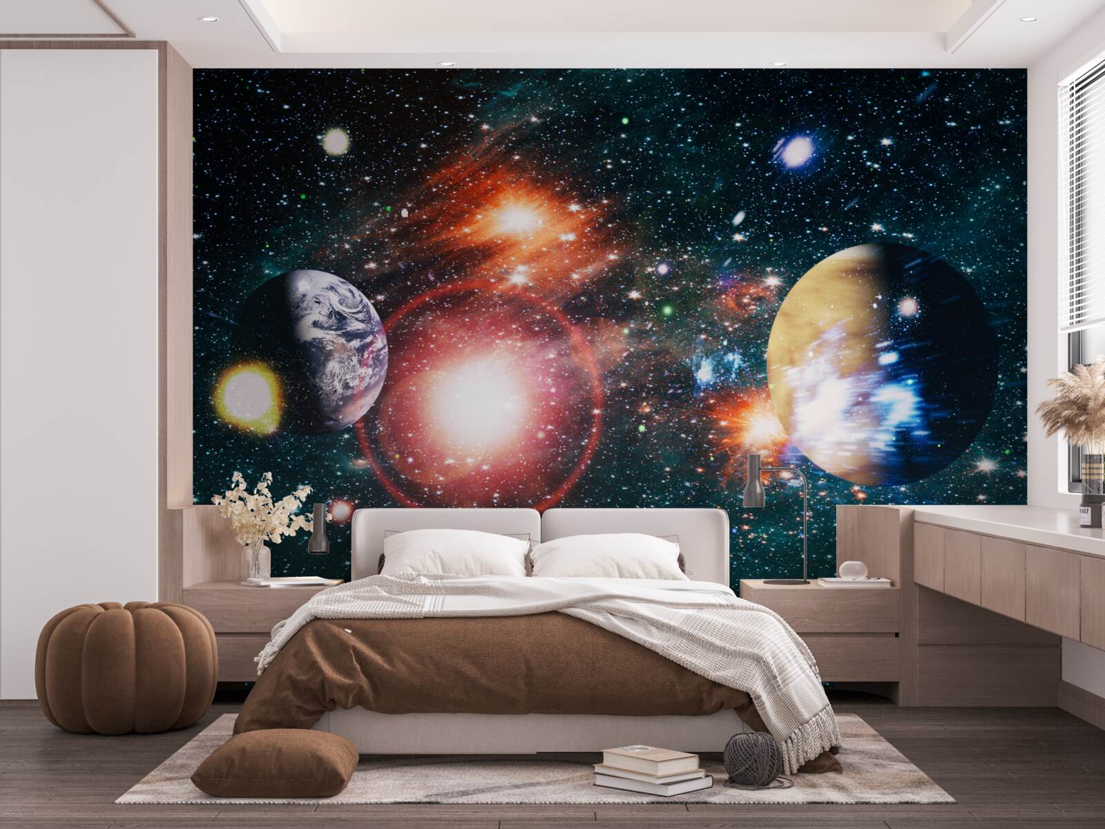 Fototapeta gwiaździste niebo w mglistą noc