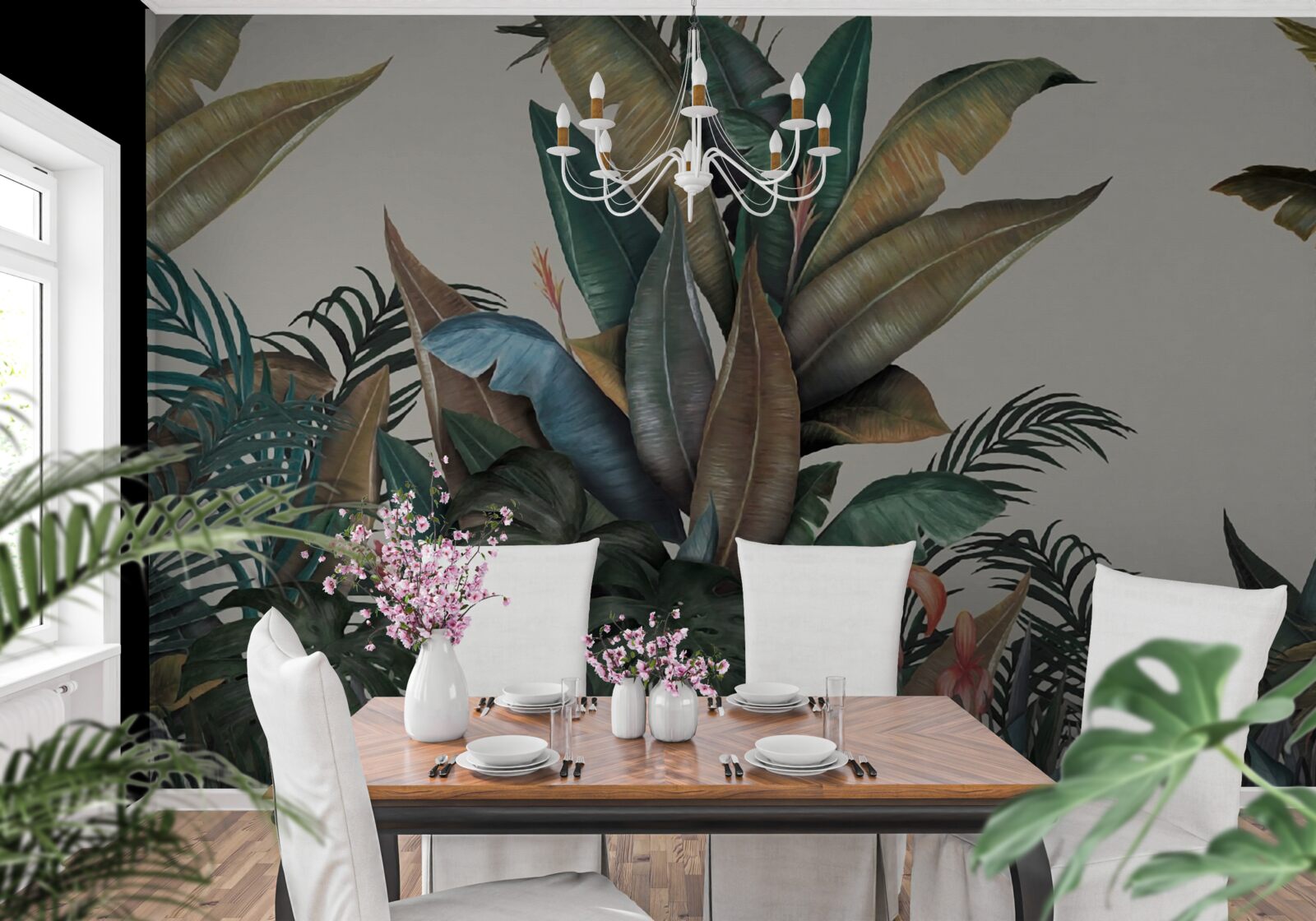 Fototapeta paproć podczas ulewy