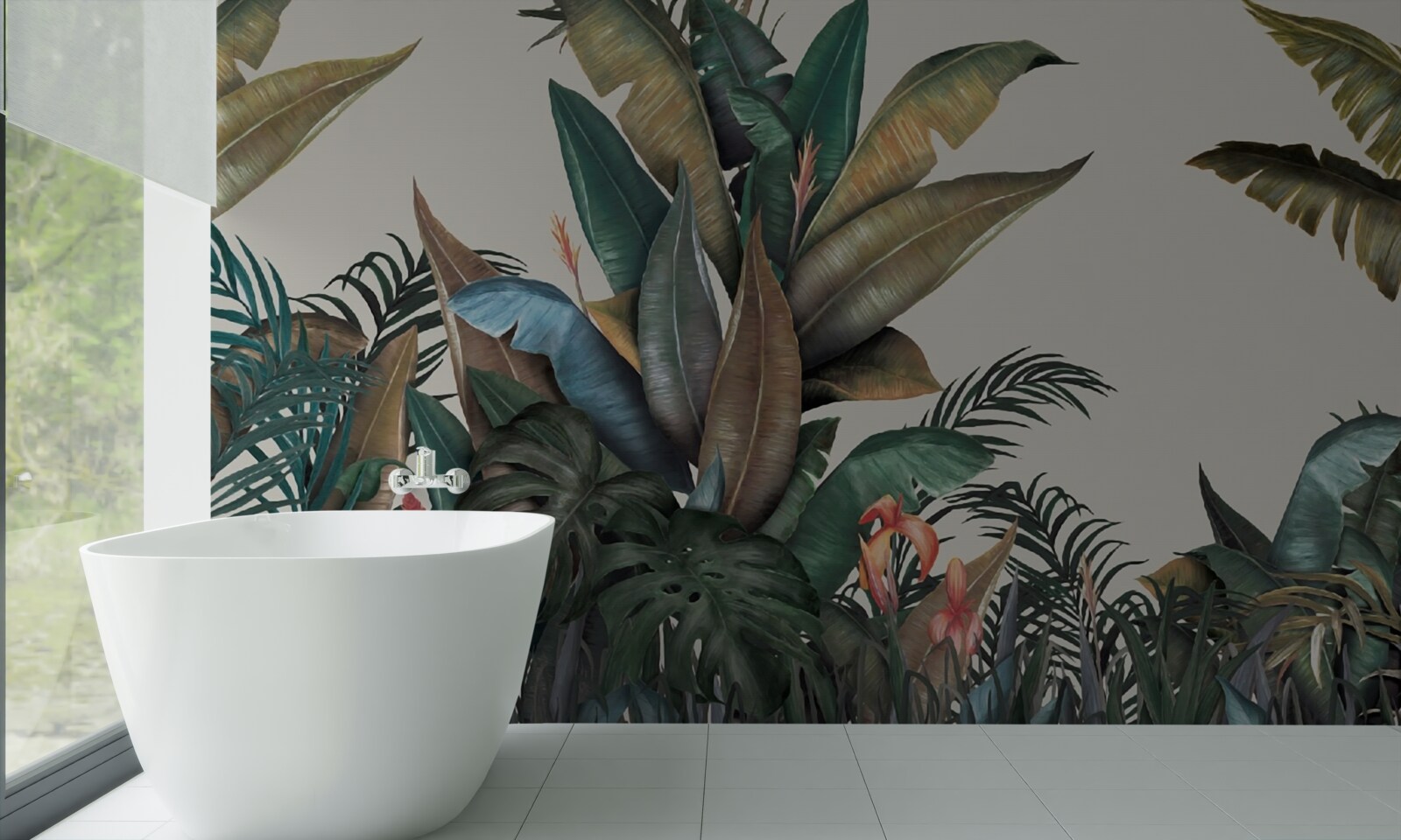 Fototapeta paproć podczas ulewy