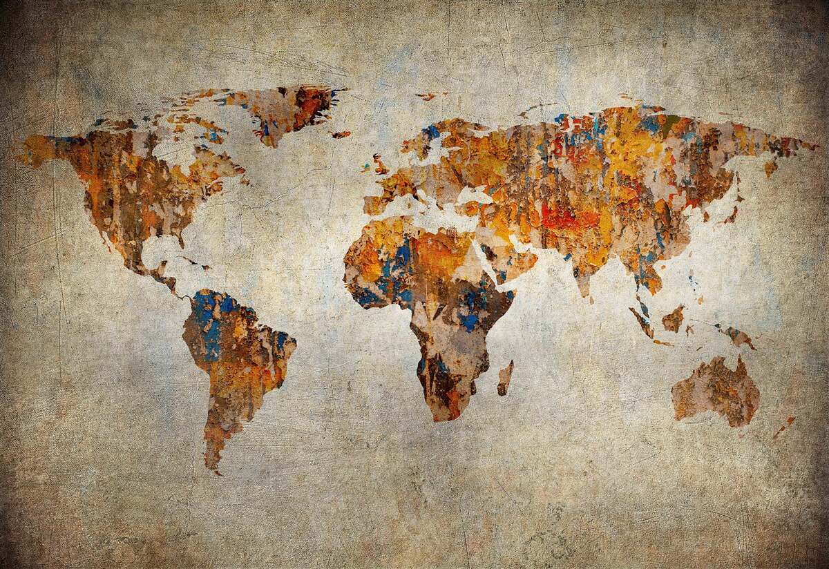 Fototapeta płótno przedstawiające świat w stylu grunge