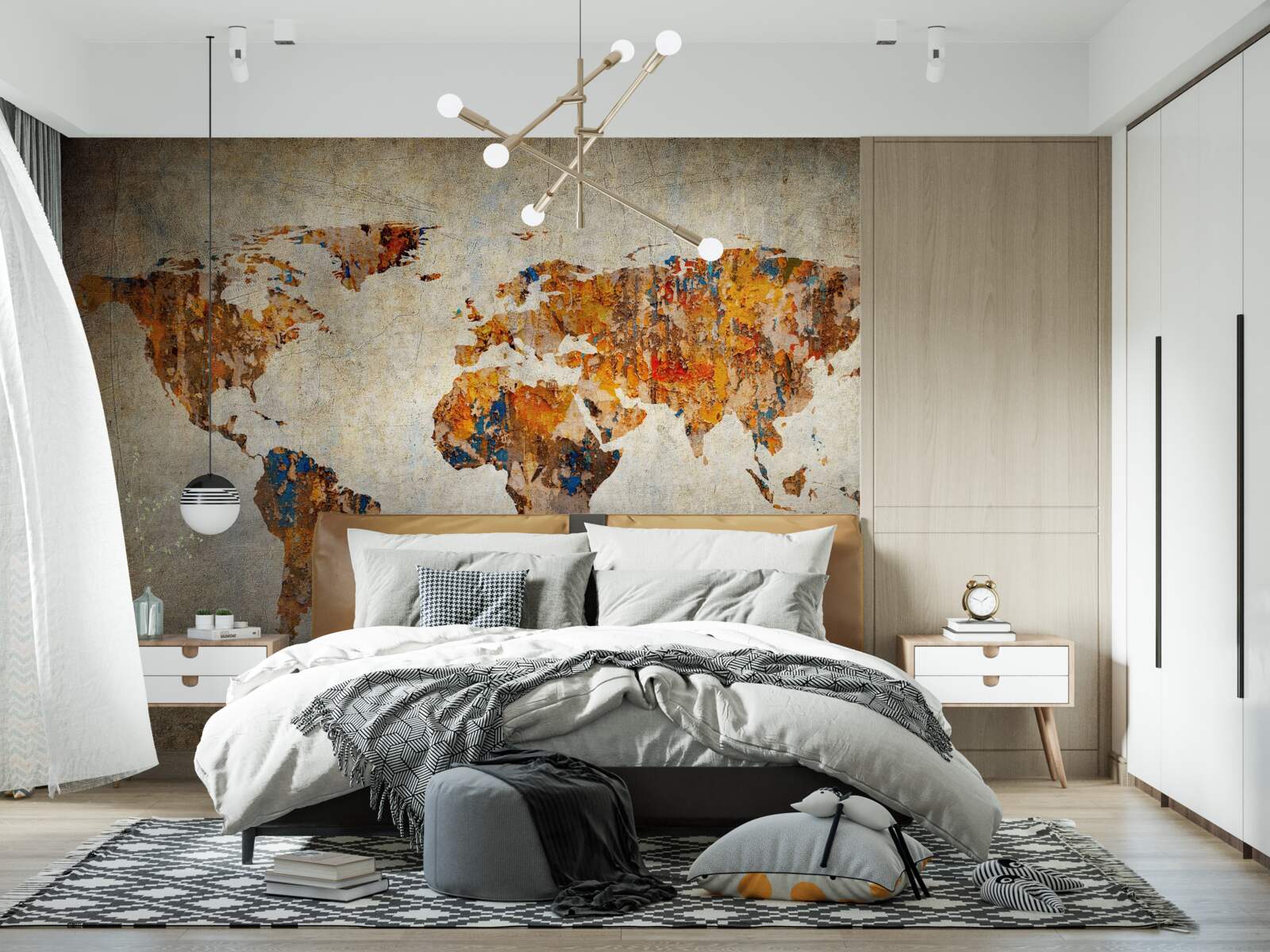 Fototapeta płótno przedstawiające świat w stylu grunge