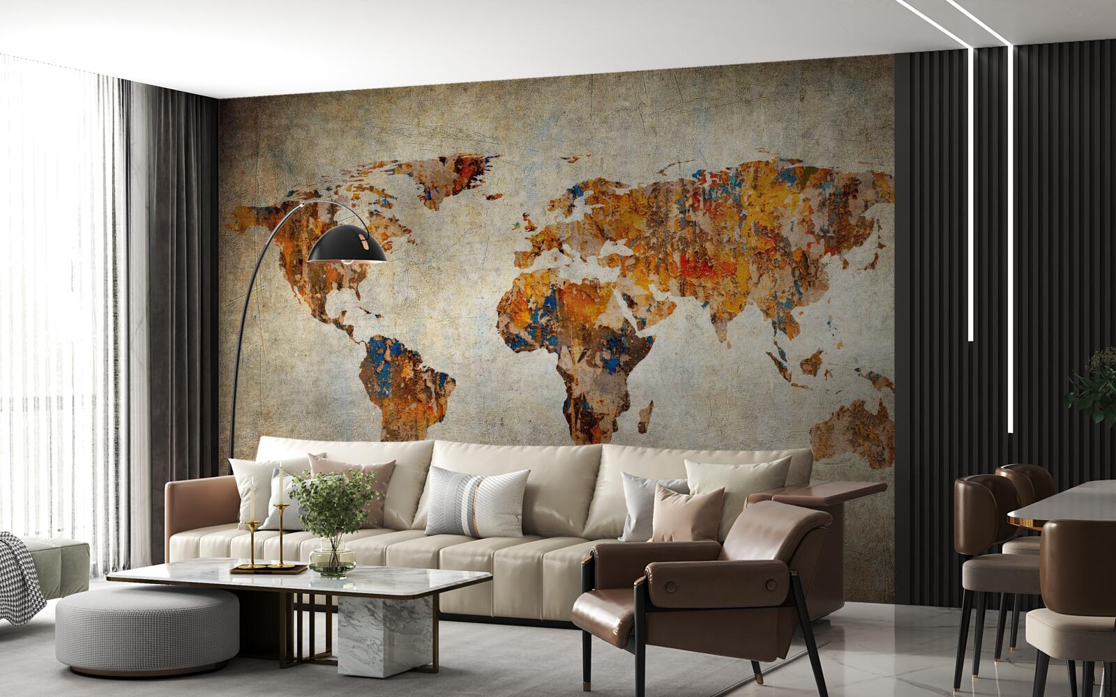 Fototapeta płótno przedstawiające świat w stylu grunge