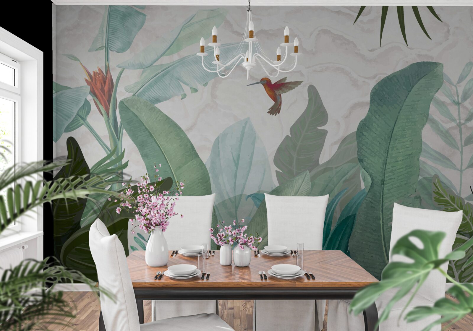 Fototapeta koliber w pogoni za słodkim nektarem