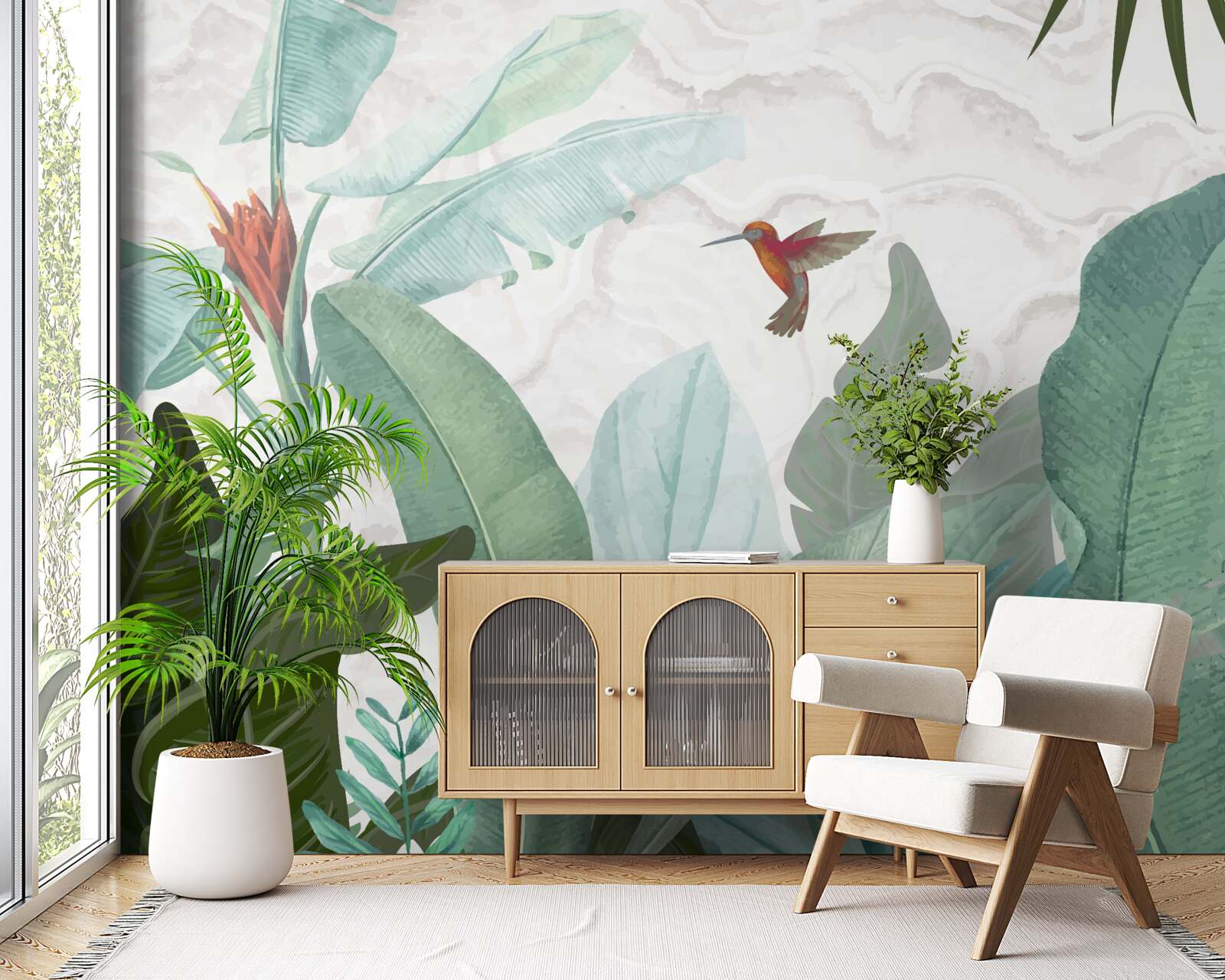 Fototapeta koliber w pogoni za słodkim nektarem