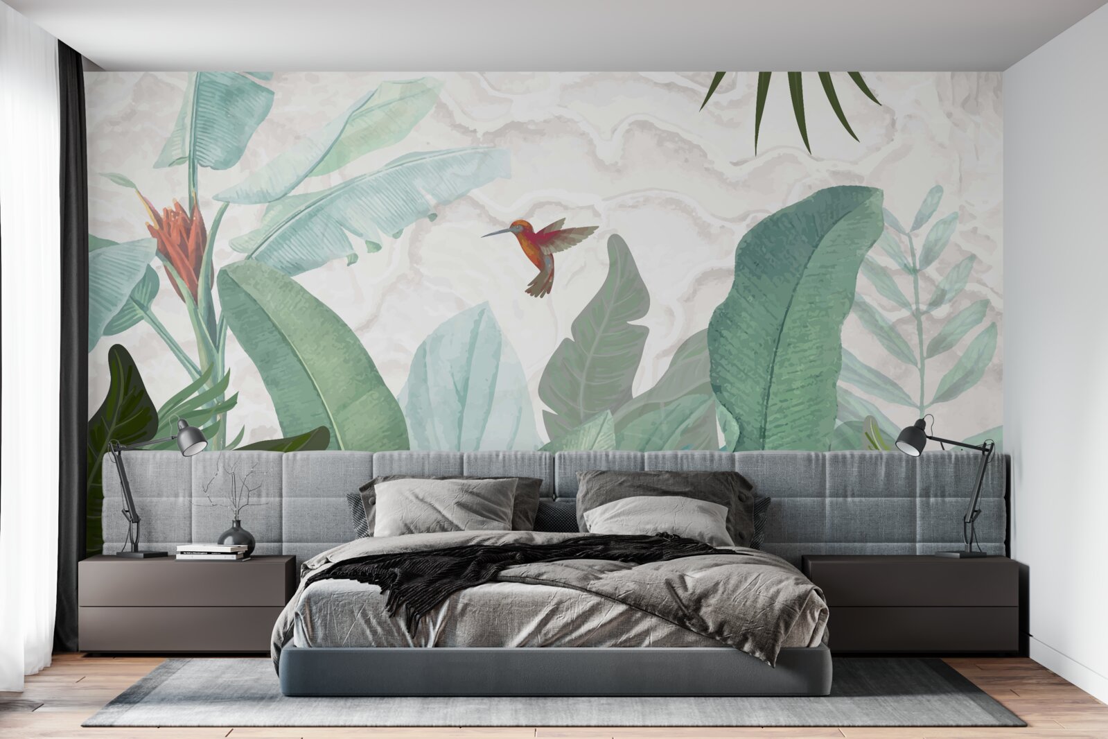 Fototapeta koliber w pogoni za słodkim nektarem