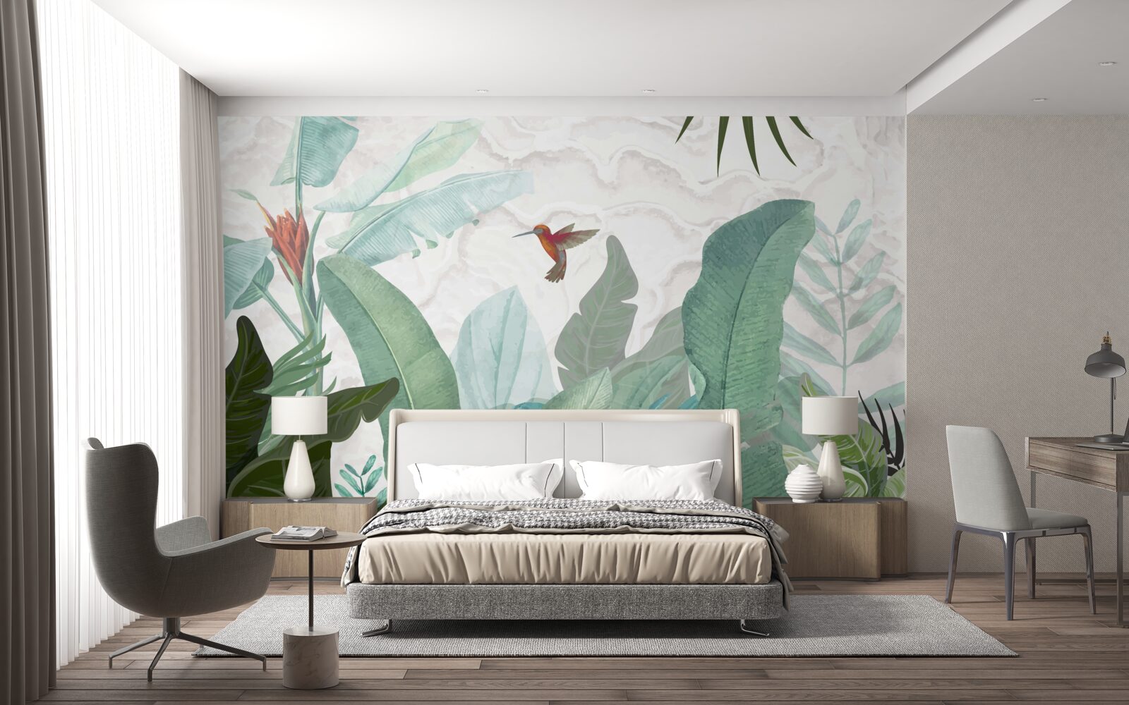 Fototapeta koliber w pogoni za słodkim nektarem