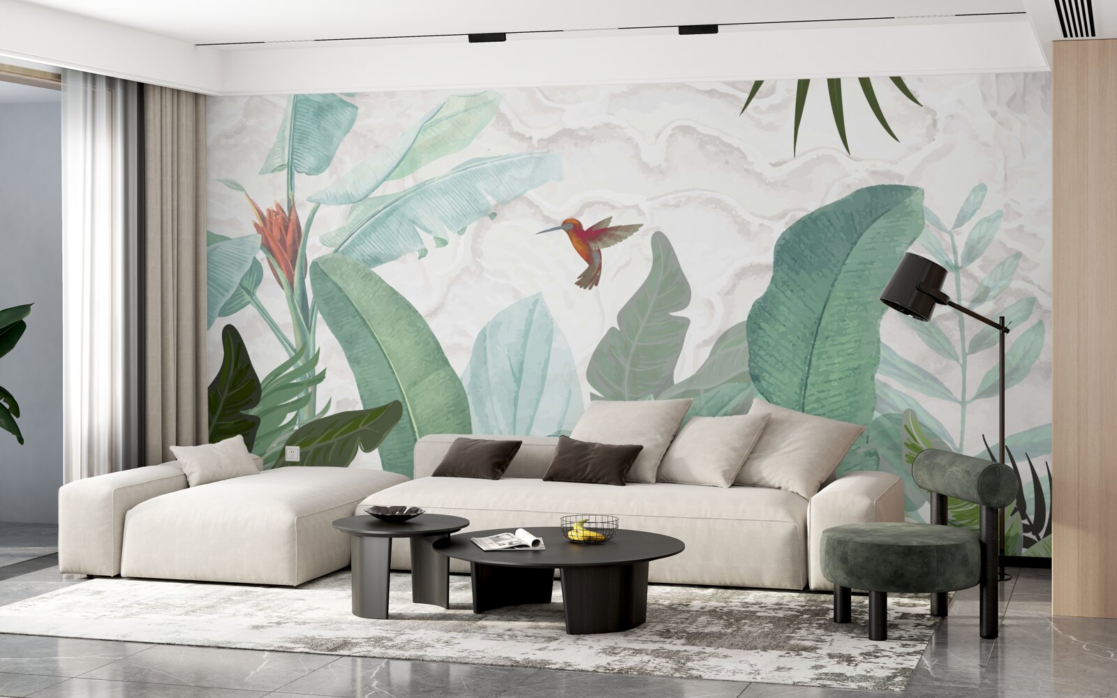 Fototapeta koliber w pogoni za słodkim nektarem