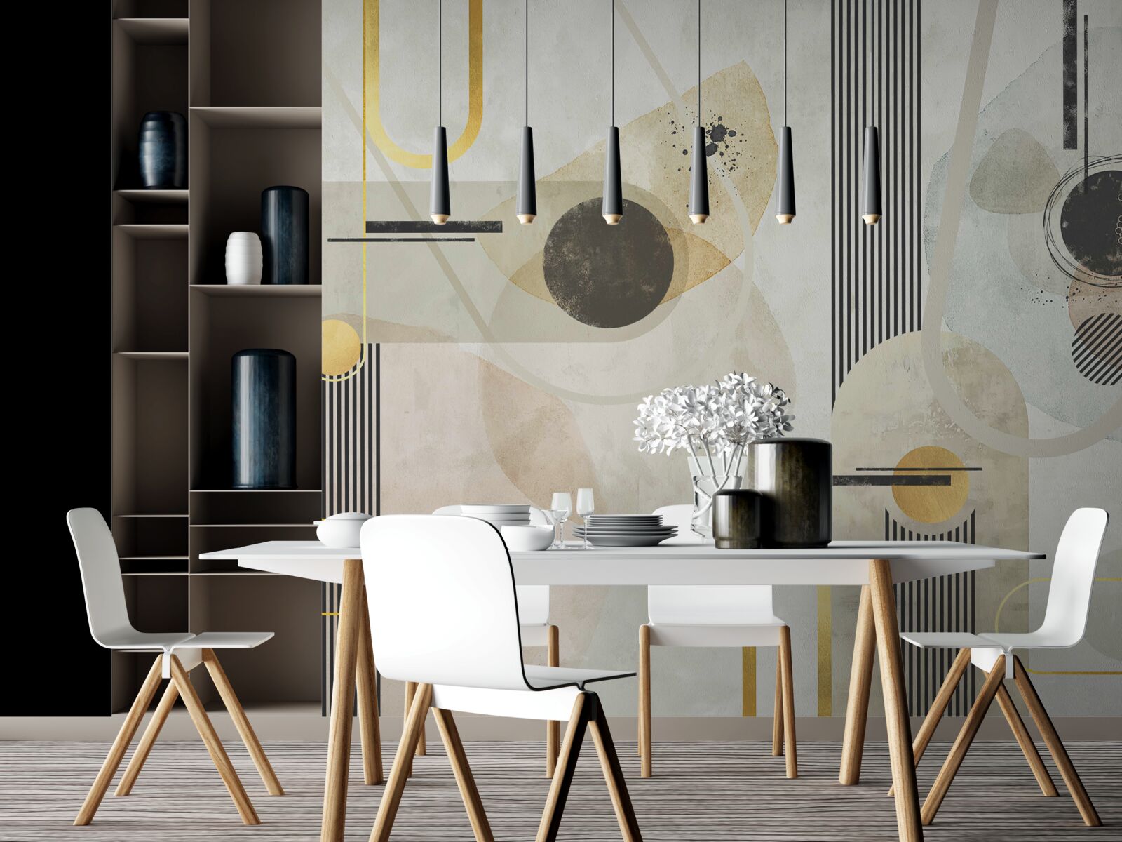 Fototapeta pionowe abstrakcyjne kształty i linie