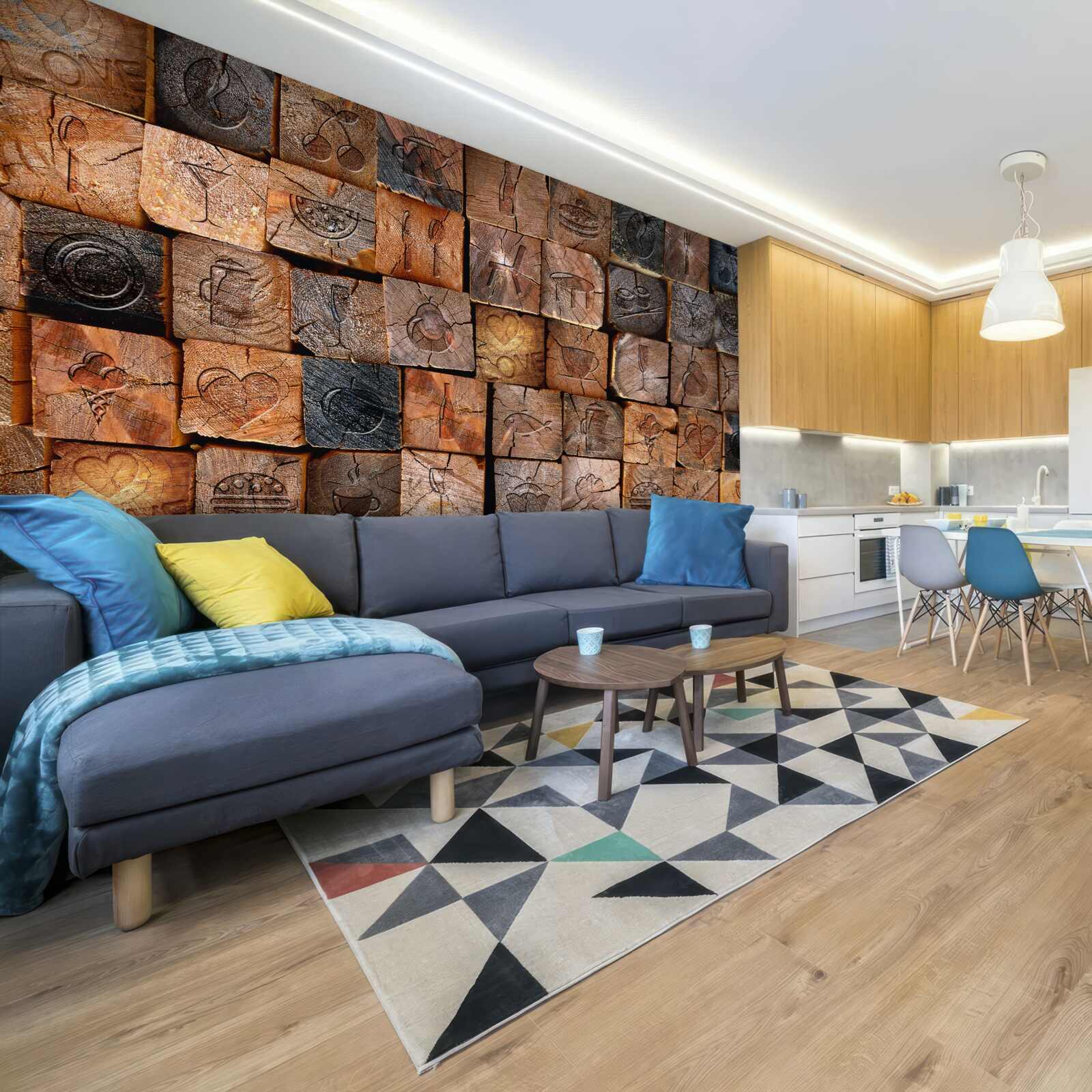 Fototapeta naturalna drewniana płyta chodnikowa