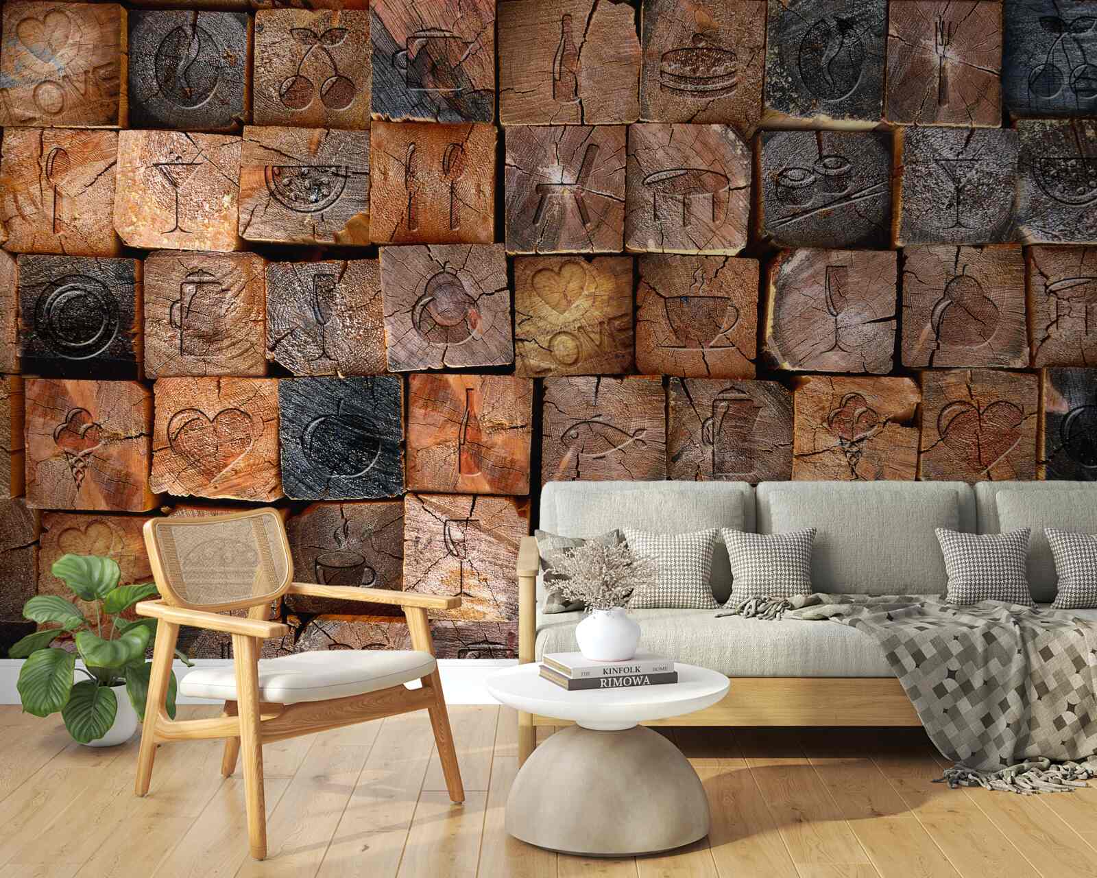 Fototapeta naturalna drewniana płyta chodnikowa