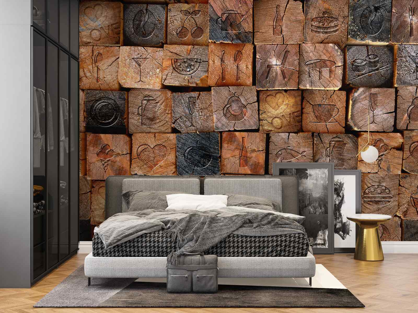 Fototapeta naturalna drewniana płyta chodnikowa