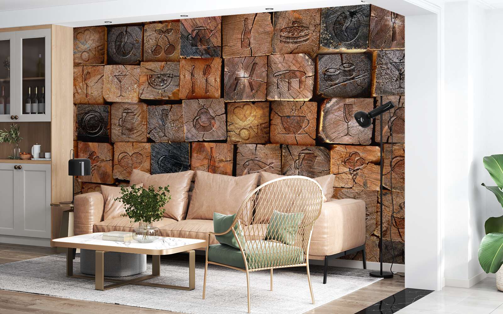 Fototapeta naturalna drewniana płyta chodnikowa