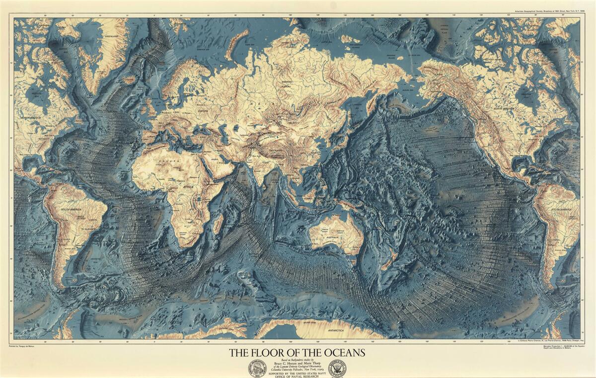 Fototapeta dno oceanu na płaskorzeźbie