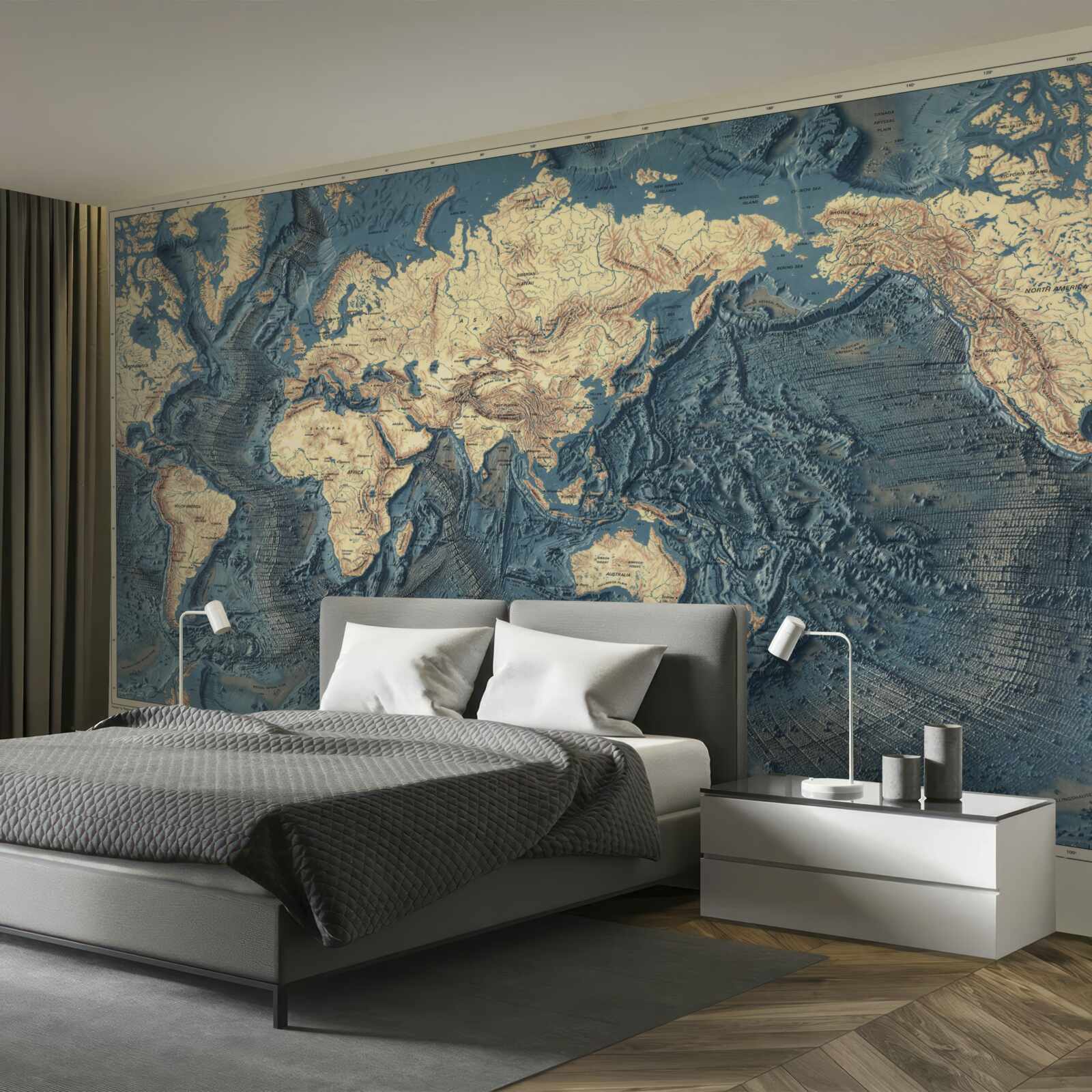 Fototapeta dno oceanu na płaskorzeźbie