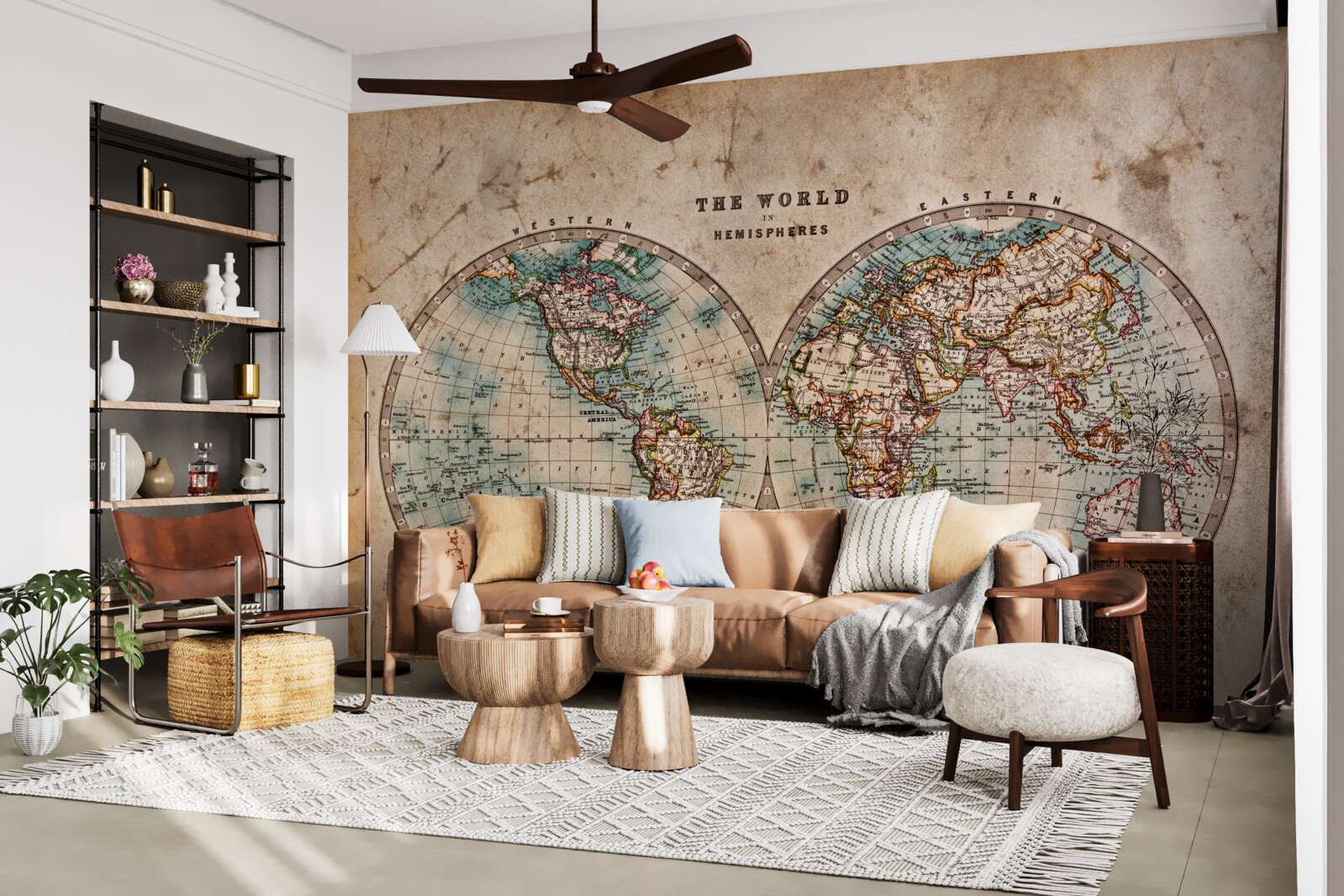 Fototapeta dwupółkulowy starożytny atlas geograficzny