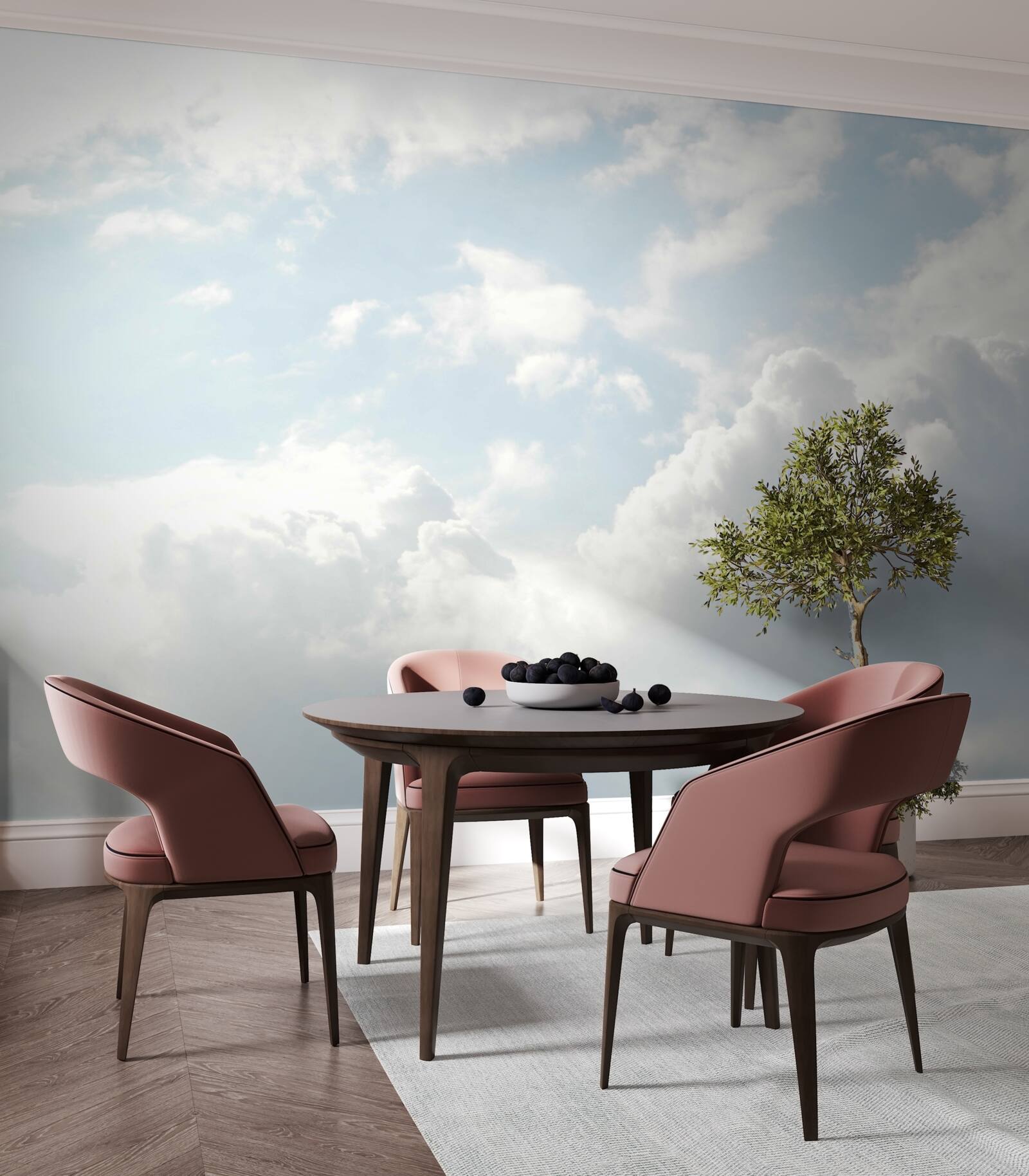 Fototapeta gęste mleczne chmury