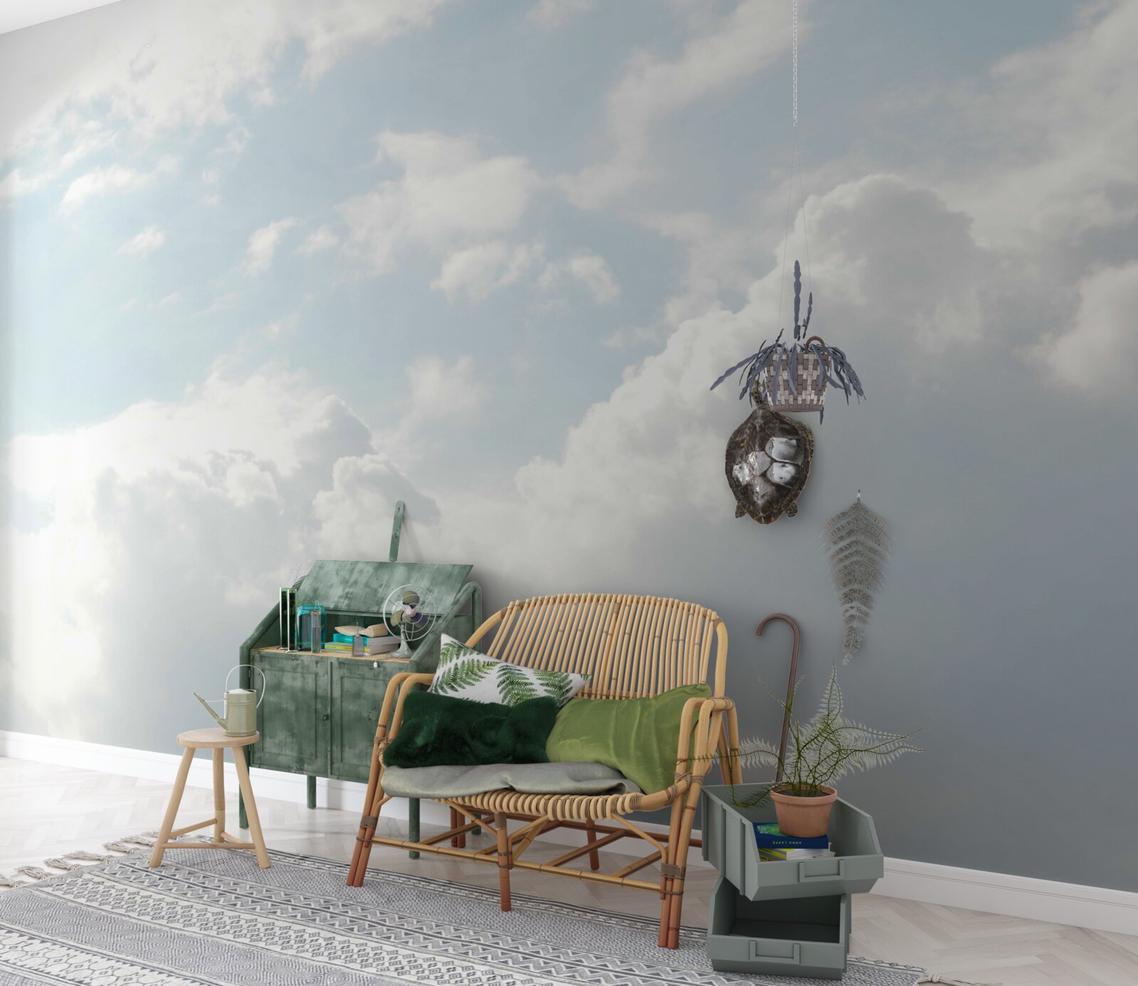 Fototapeta gęste mleczne chmury