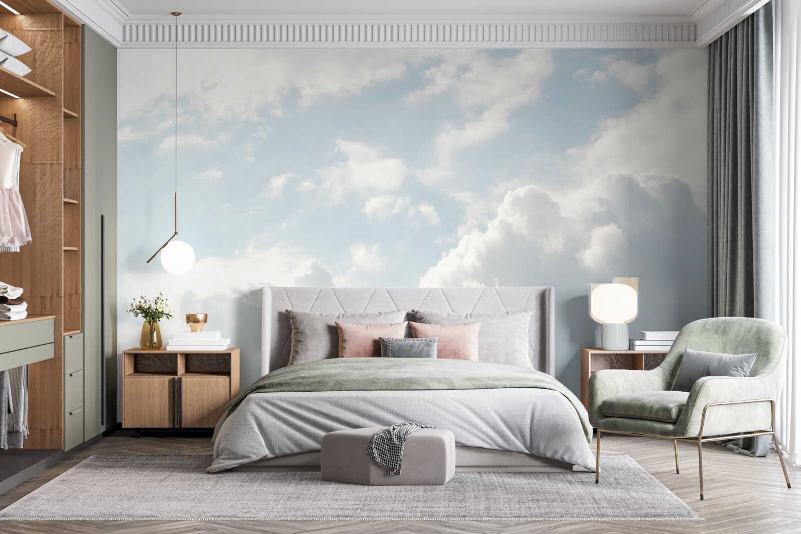 Fototapeta gęste mleczne chmury