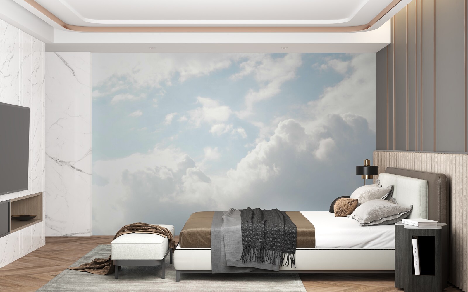 Fototapeta gęste mleczne chmury