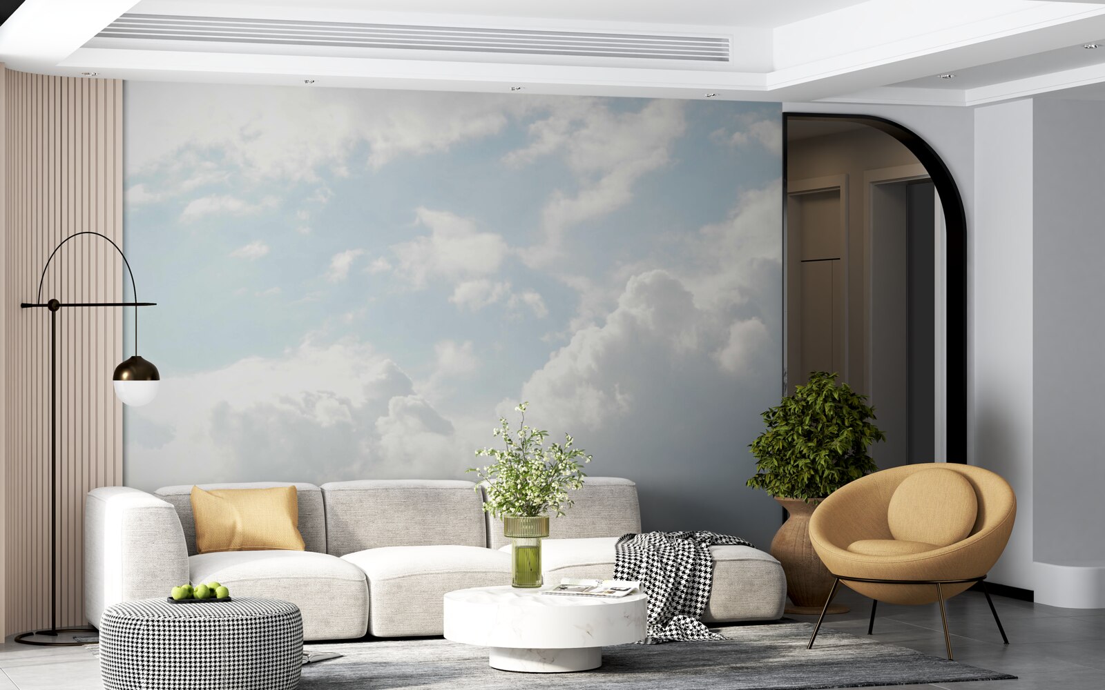 Fototapeta gęste mleczne chmury